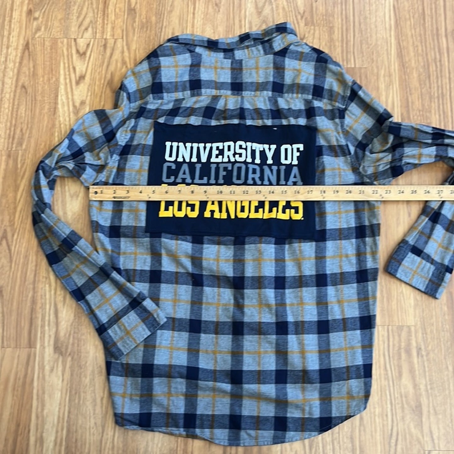 UCLA University of California Los Angeles Flannel Shirt upcycled unisex XL