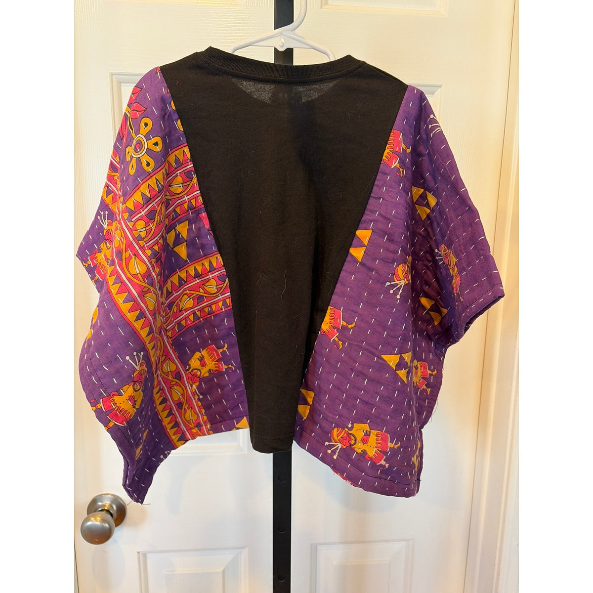 AD/DC ACDC Upcycled Kantha Tunic Top Shirt OS Handmade