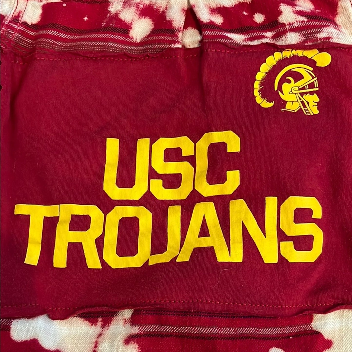 USC Flannel Shirt upcycled bleached unisex size 2T