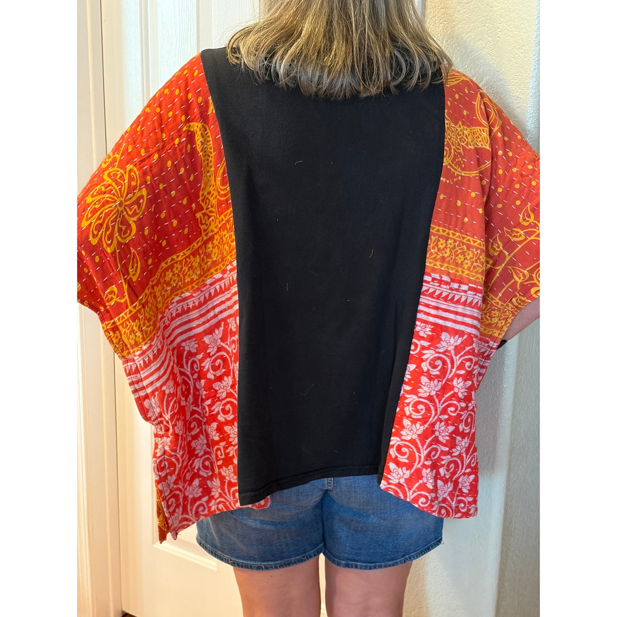 The Boogeyman Halloween Upcycled Kantha Tunic Top Shirt OS