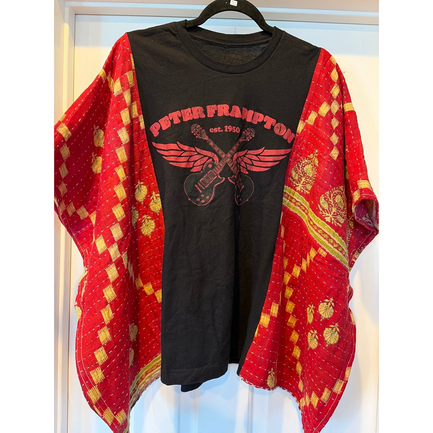 Peter Frampton Upcycled Kantha Tunic Top Shirt OS Handcrafted Boho