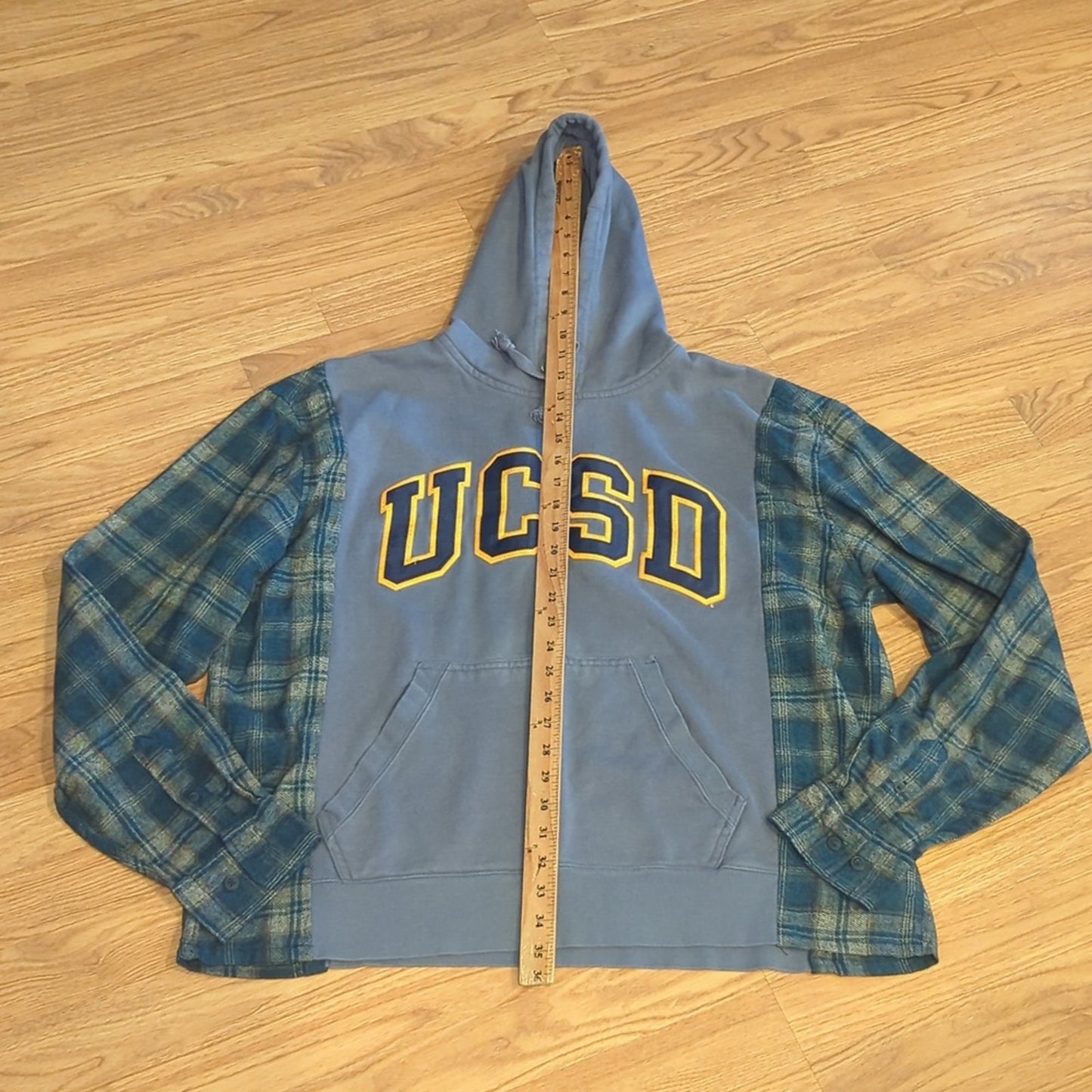 UCSD University of California San Diejo Flannel Shirt/Sweatshirt upcycled
