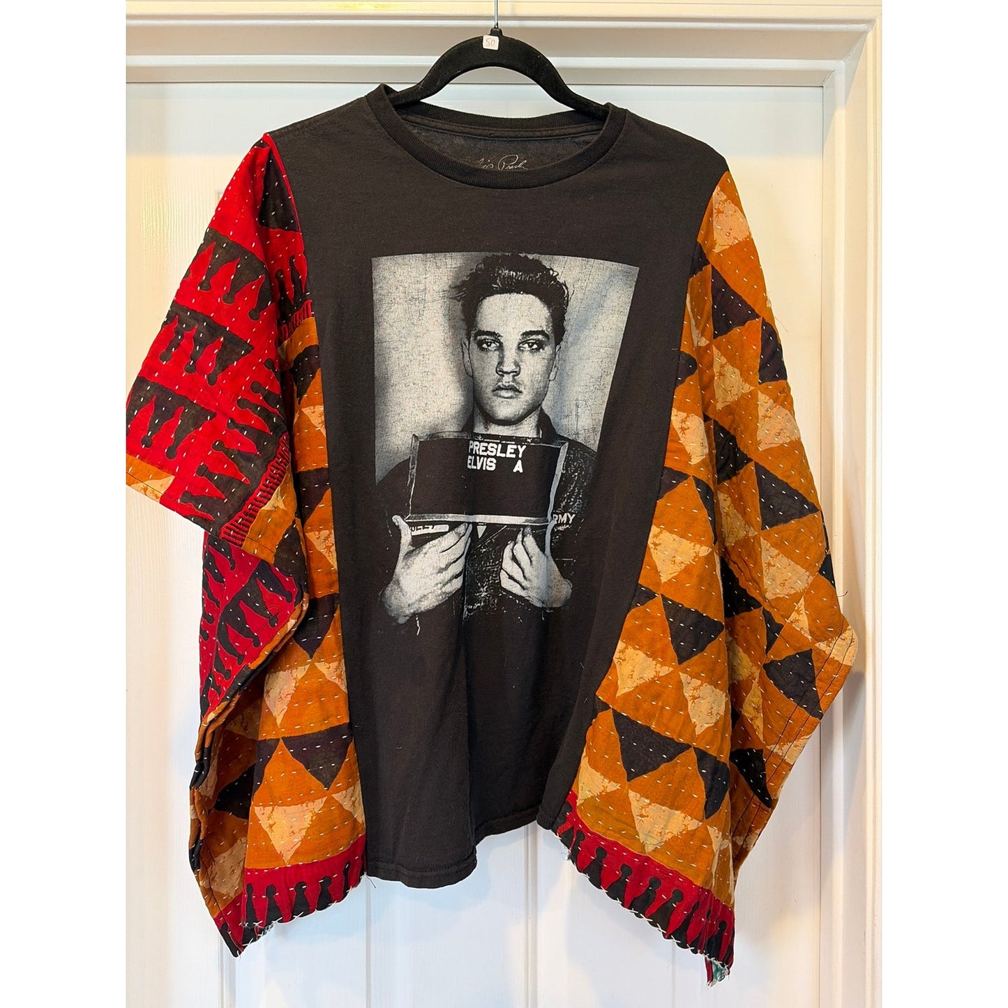 Elvis Presley Upcycled Kantha Tunic Top Shirt OS Handmade Boho