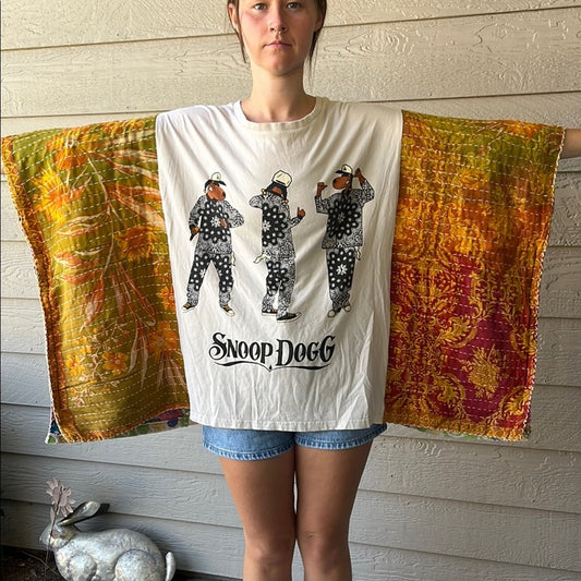 Snoop Dogg Upcycled Kantha Tunic Top Shirt OS Handmade Boho