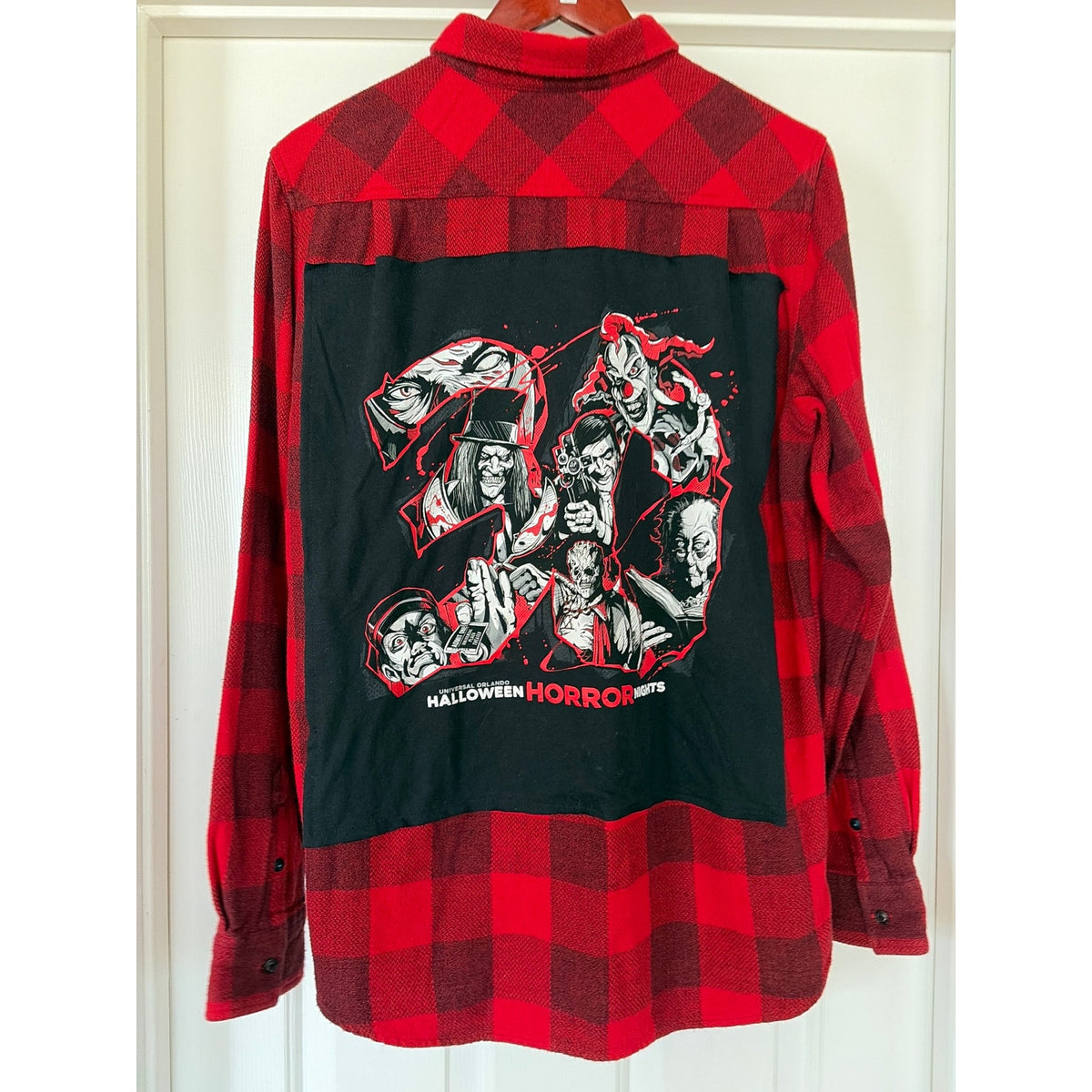 Halloween Horror Nights Upcycled Flannel Shirt Unisex Medium M