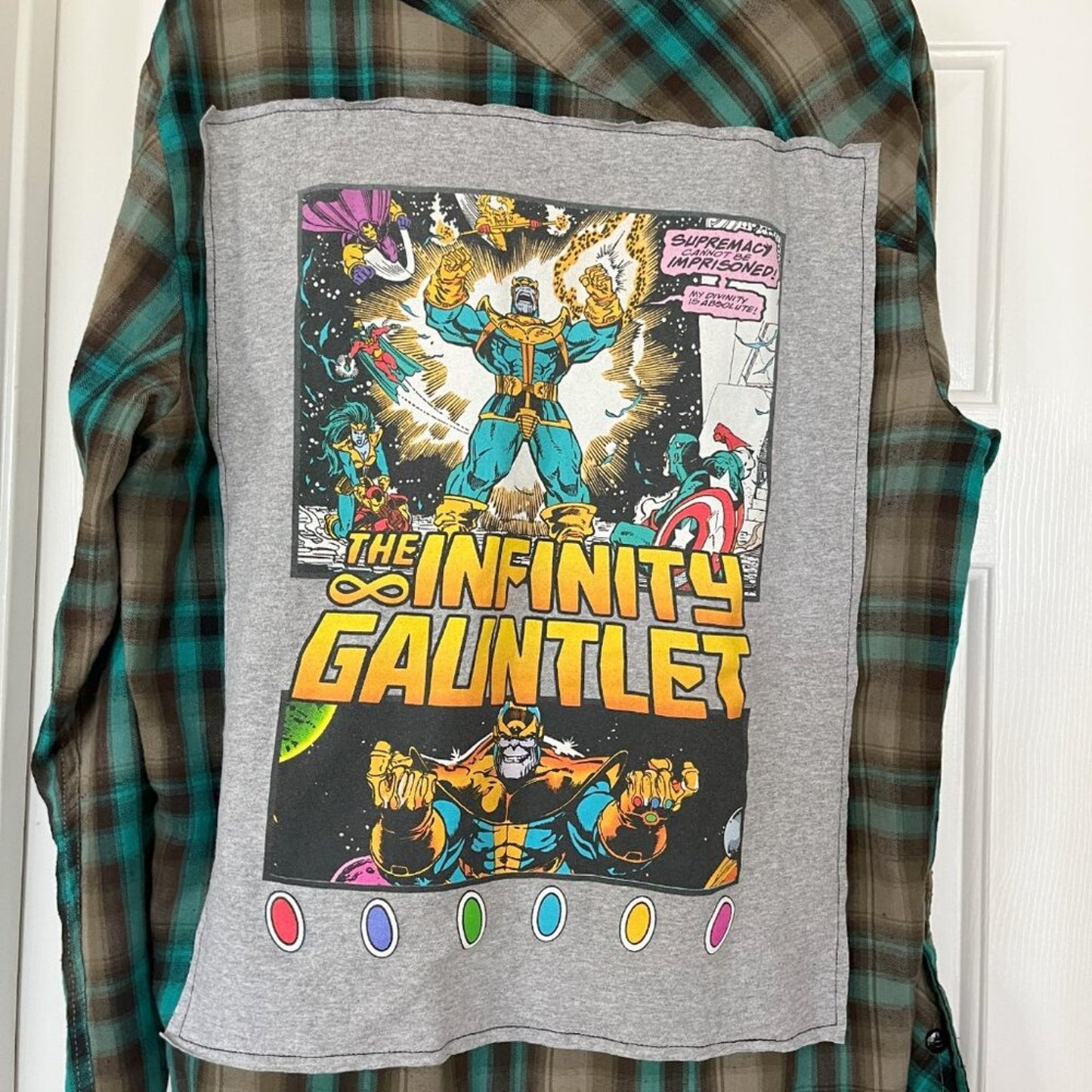 The Infinity Gauntlet Guardians of the Galaxy Flannel Shirt unisex Medium M