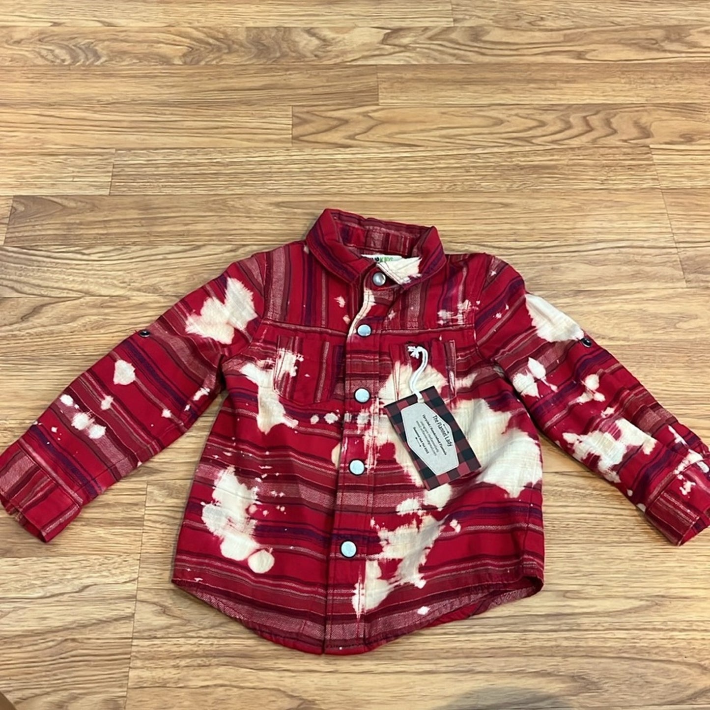 USC Flannel Shirt upcycled bleached unisex size 2T