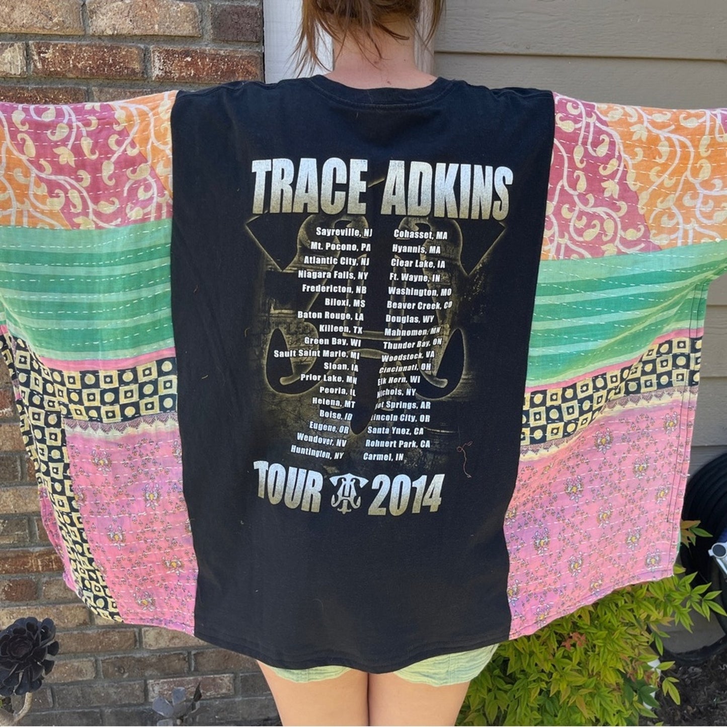 Trace Adkins Upcycled Kantha Tunic Top Shirt OS Handmade