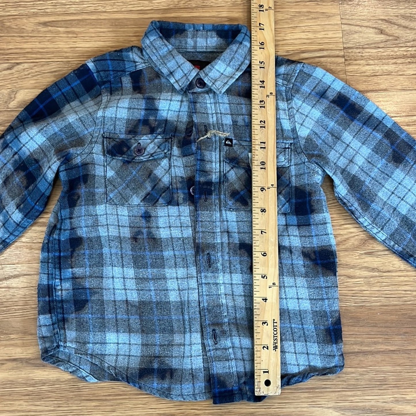 Quicksilver upcycled Newport Beach Flannel Shirt Size 4T