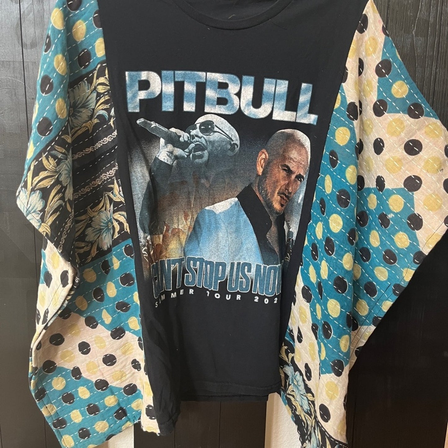 Pitbull Upcycled Kantha Tunic Top Shirt OS Handmade