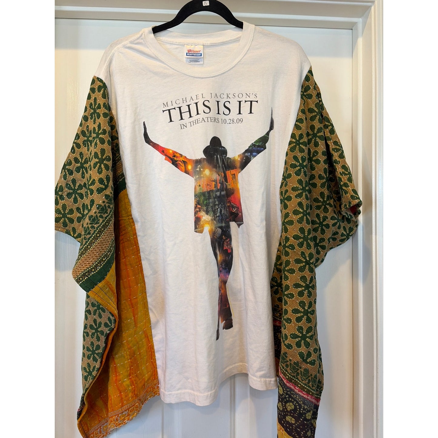 Michael Jackson Upcycled Kantha Tunic Top Shirt OS Handmade Boho