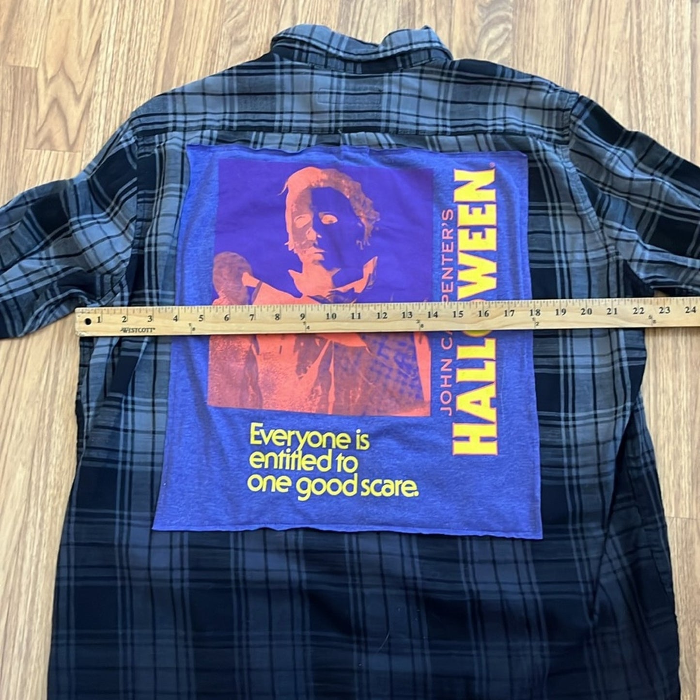 John Carpenter's Halloween Upcycled Flannel Shirt Slim Fit Unisex Size XL