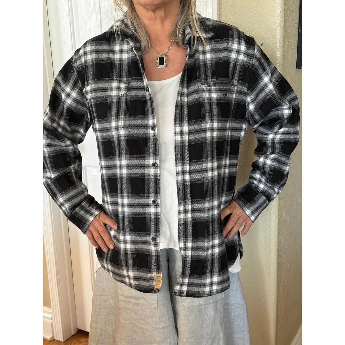 IT Upcycled Flannel Shirt Unisex Size Large L