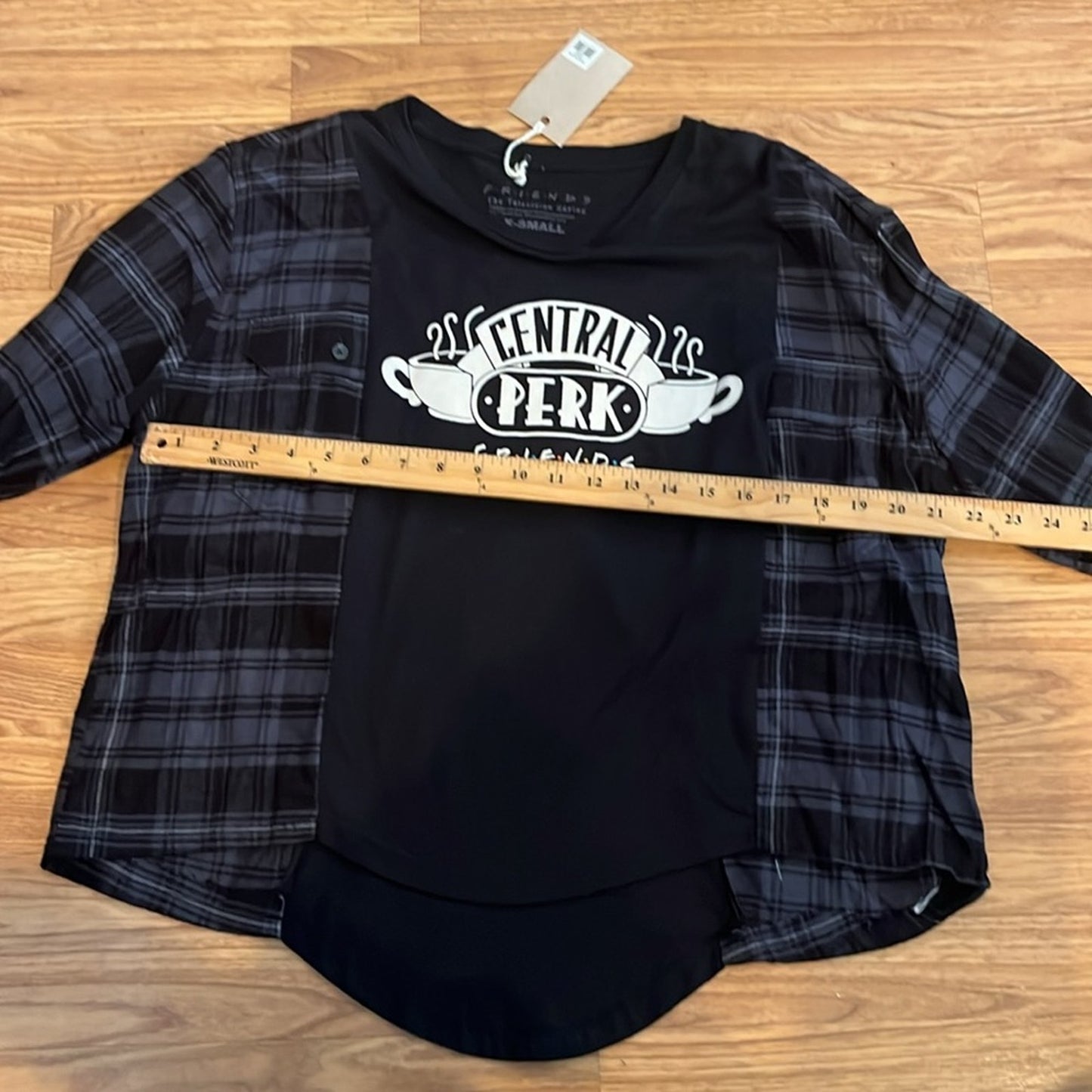 Friends TV Show Upcycled Flannel Shirt / Sweatshirt one size