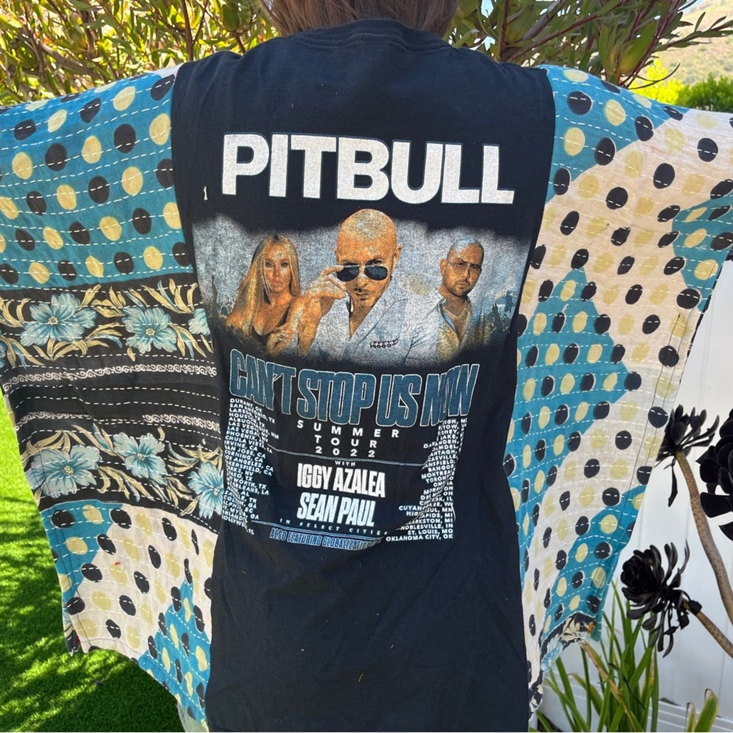 Pitbull Upcycled Kantha Tunic Top Shirt OS Handmade