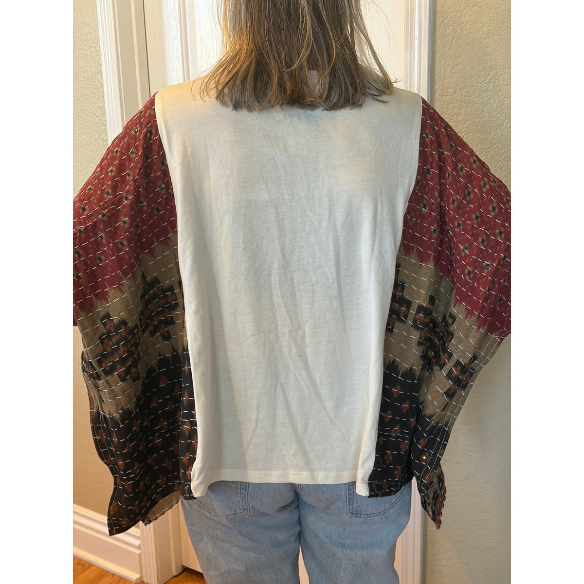 Betty Boop Upcycled Kantha Tunic Top Shirt OS Handmade Boho