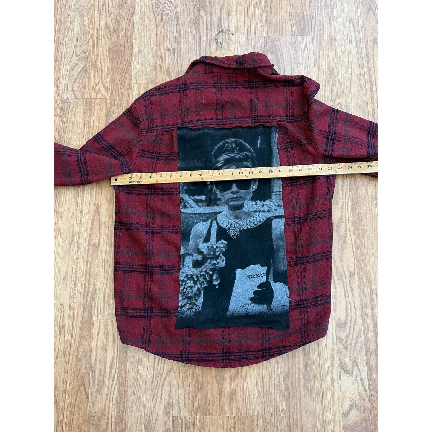 Audrey Hepburn Upcycled Flannel Shirt Unisex Size Medium M