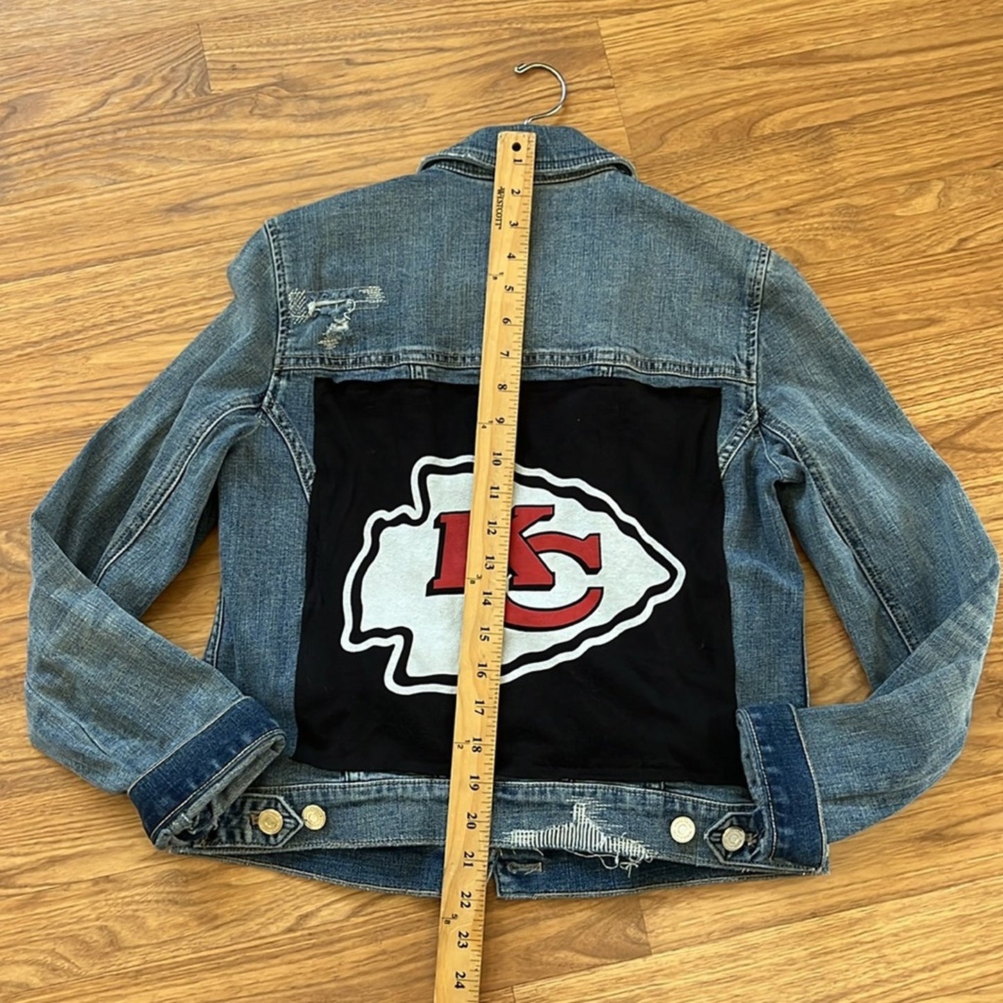 Kansas City Chiefs Jean Jackets upcycledone of a kind size 4