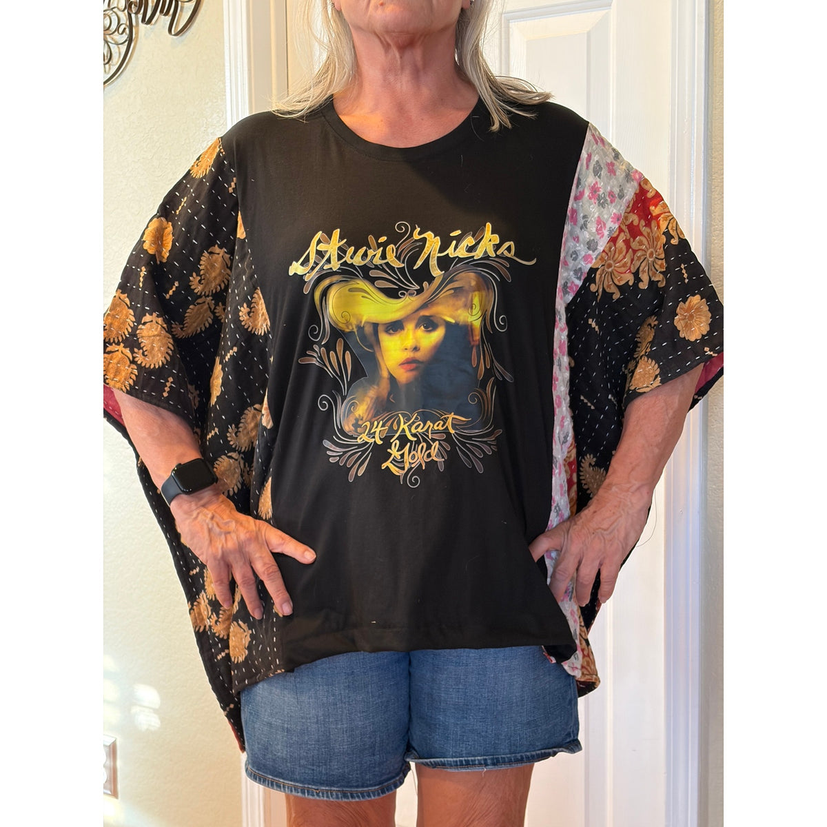 Stevie Nicks Upcycled Kantha Tunic Top Shirt OS Handmade Boho