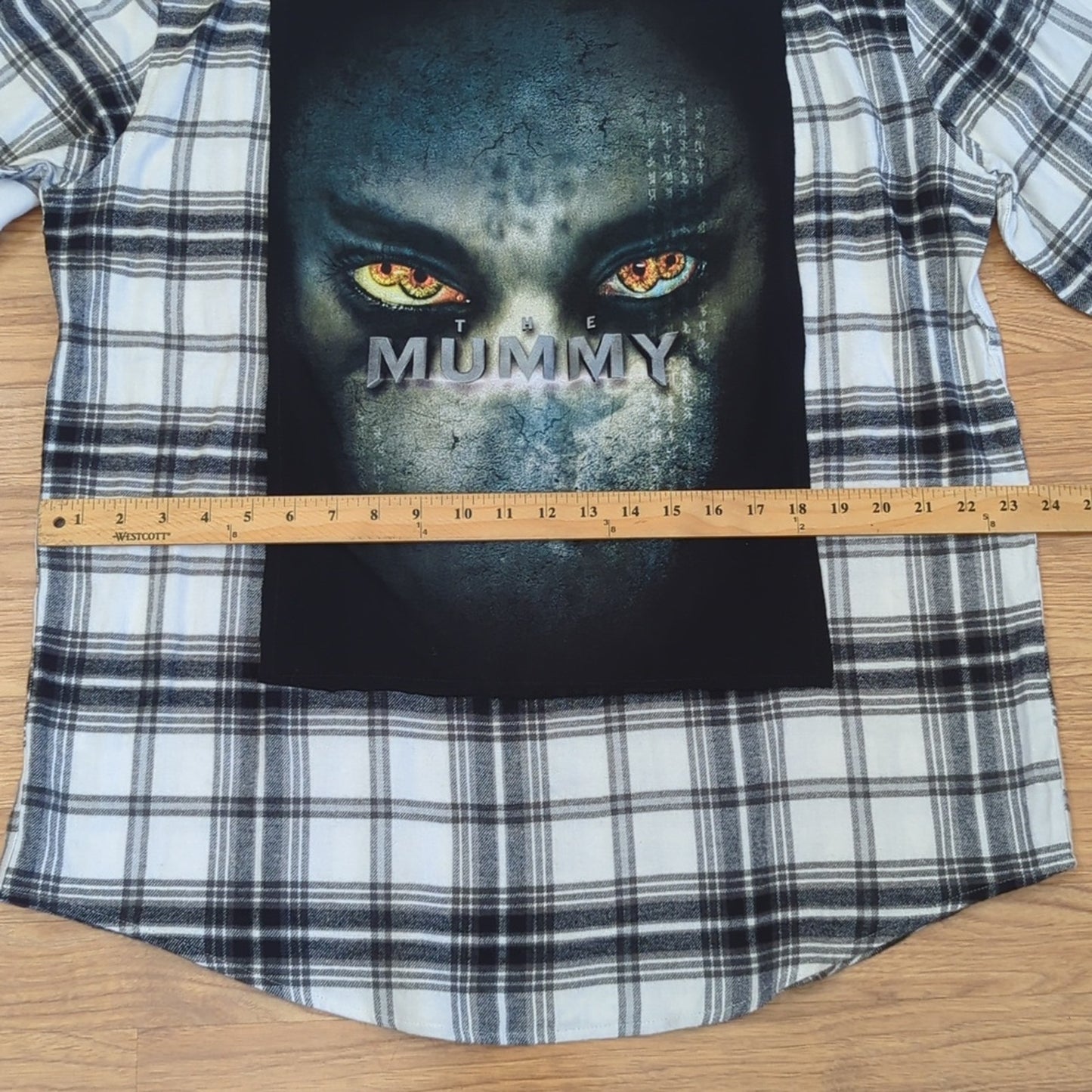 The Mummy Flannel Shirt upcycled one of a kind unisex size large
