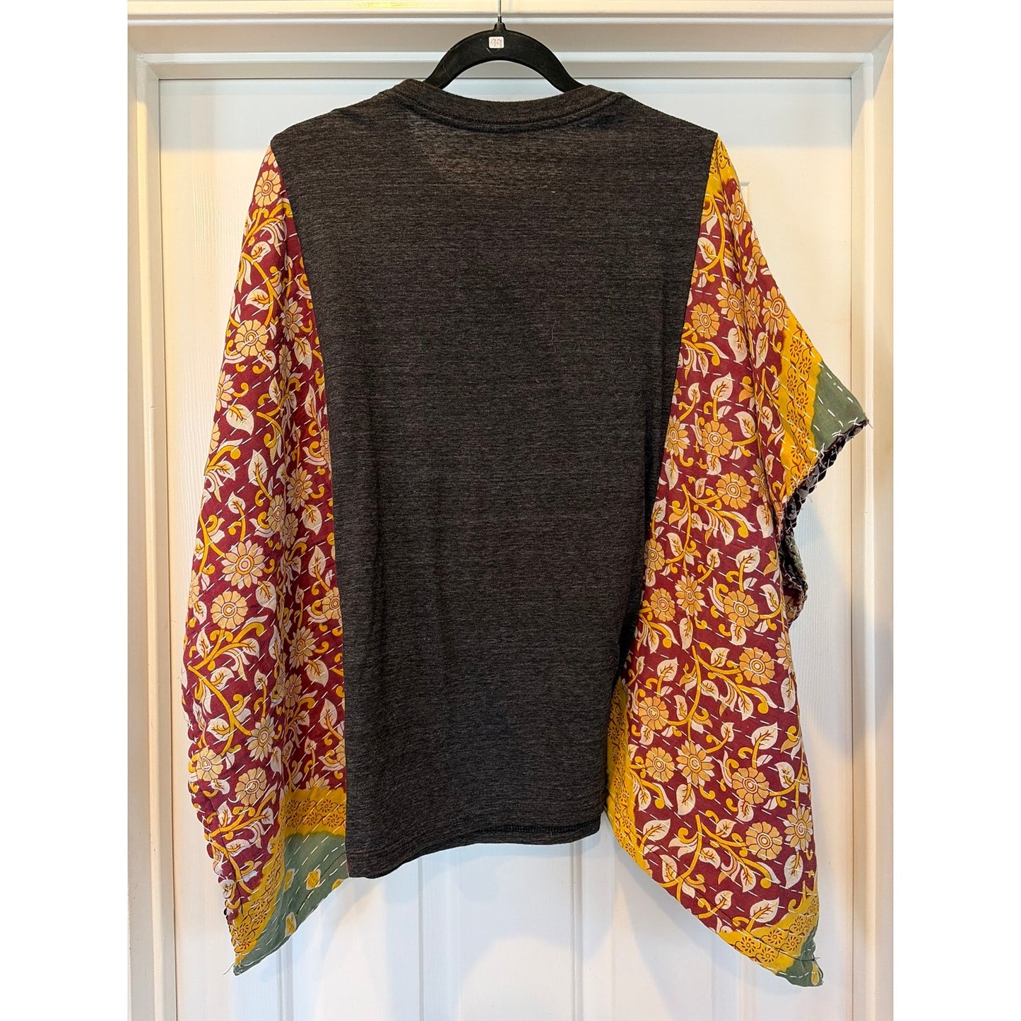 Queen Upcycled Kantha Tunic Top Shirt OS Handmade Boho