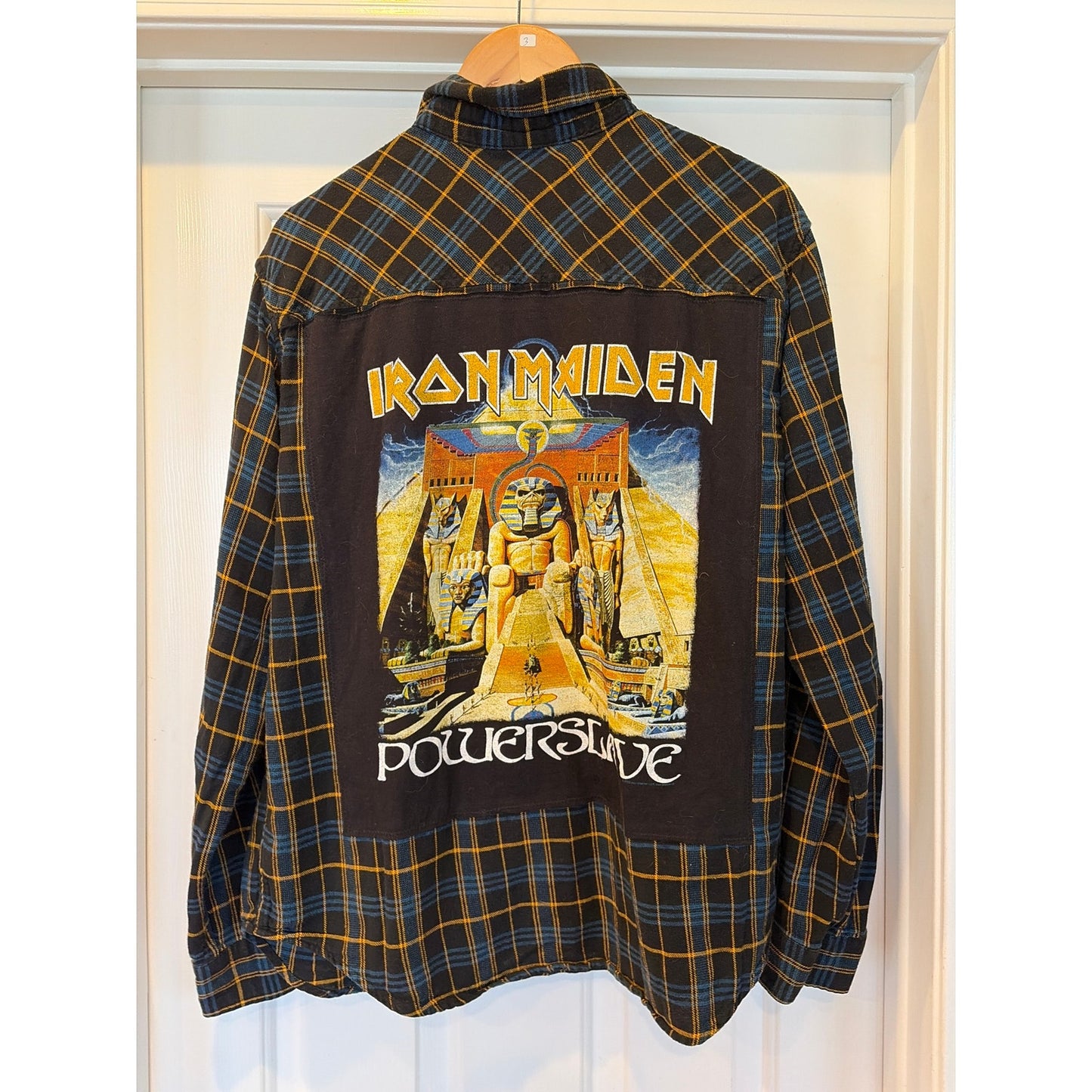 Iron Maiden Upcycled Flannel Shirt Unisex Large L