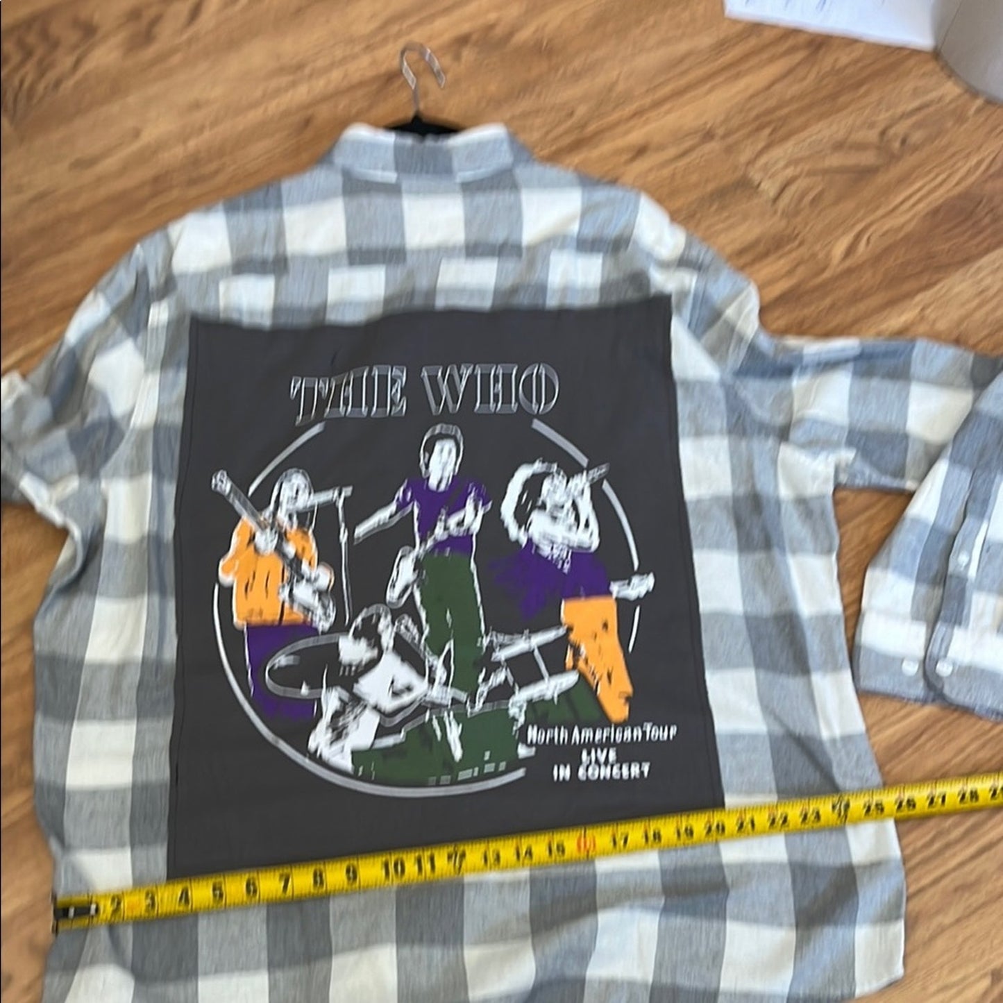 The Who Upcycled Flannel Shirt Handmade Unisex Size XXL
