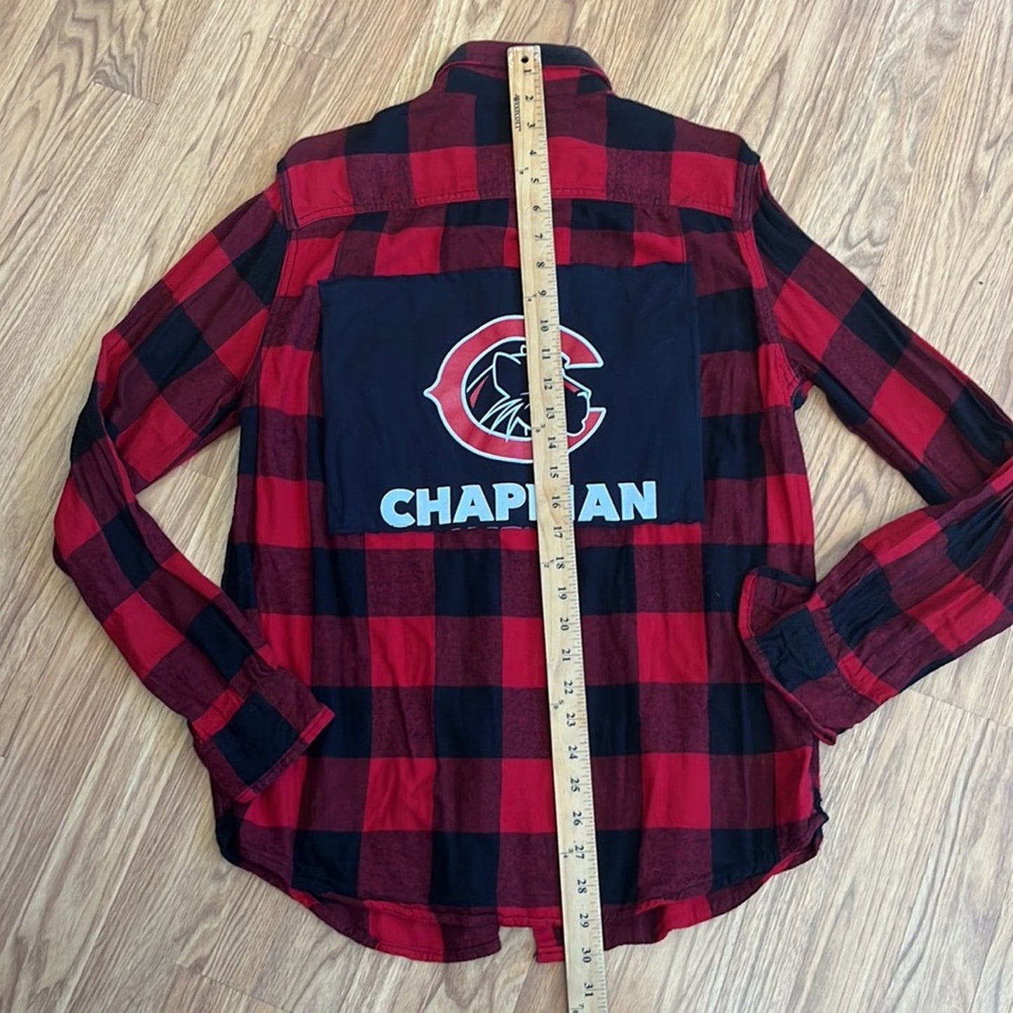 Chapman University Flannel Shirt upcycled one of a kind size Medium unisex