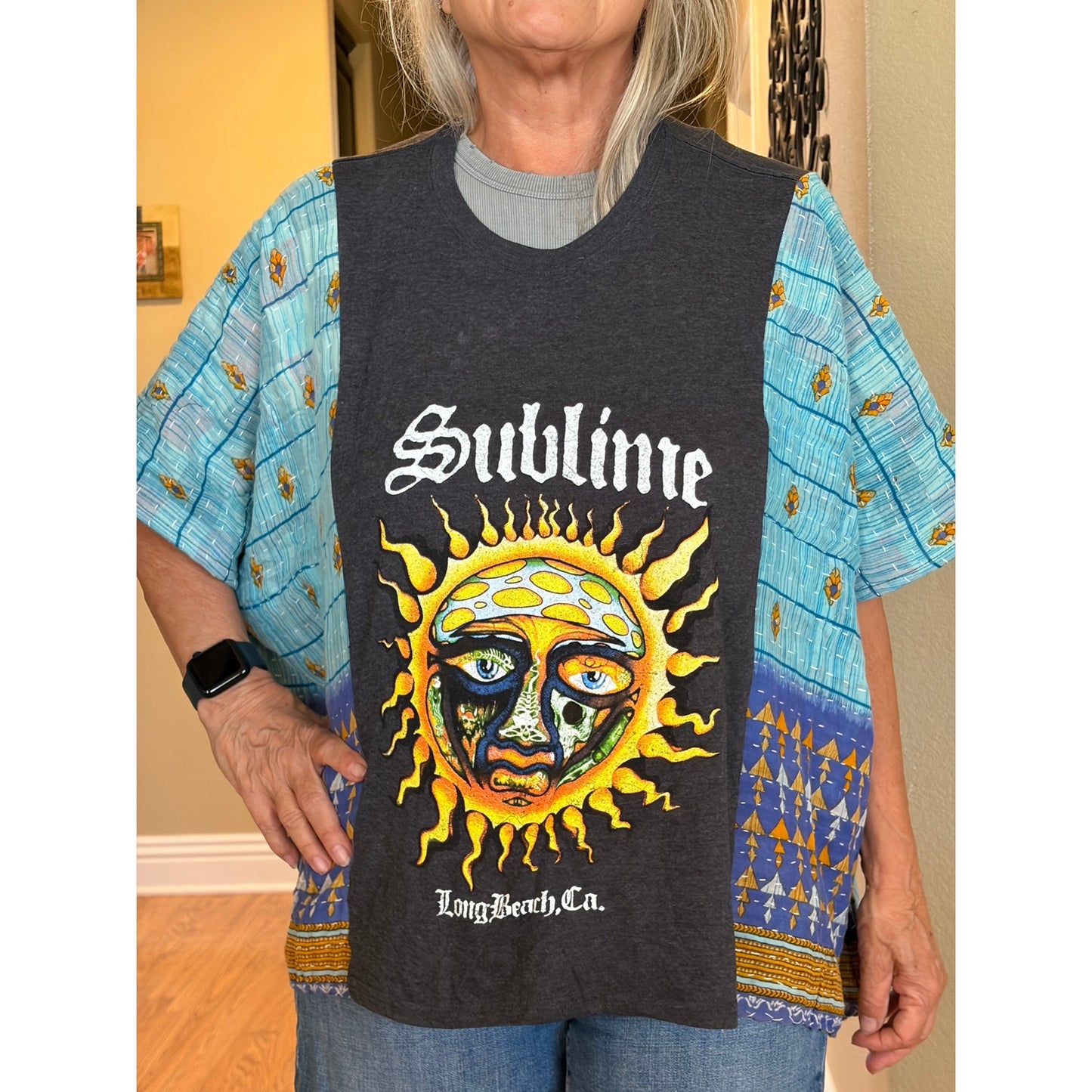 Sublime Upcycled Kantha Tunic Top Shirt OS Handmade Boho