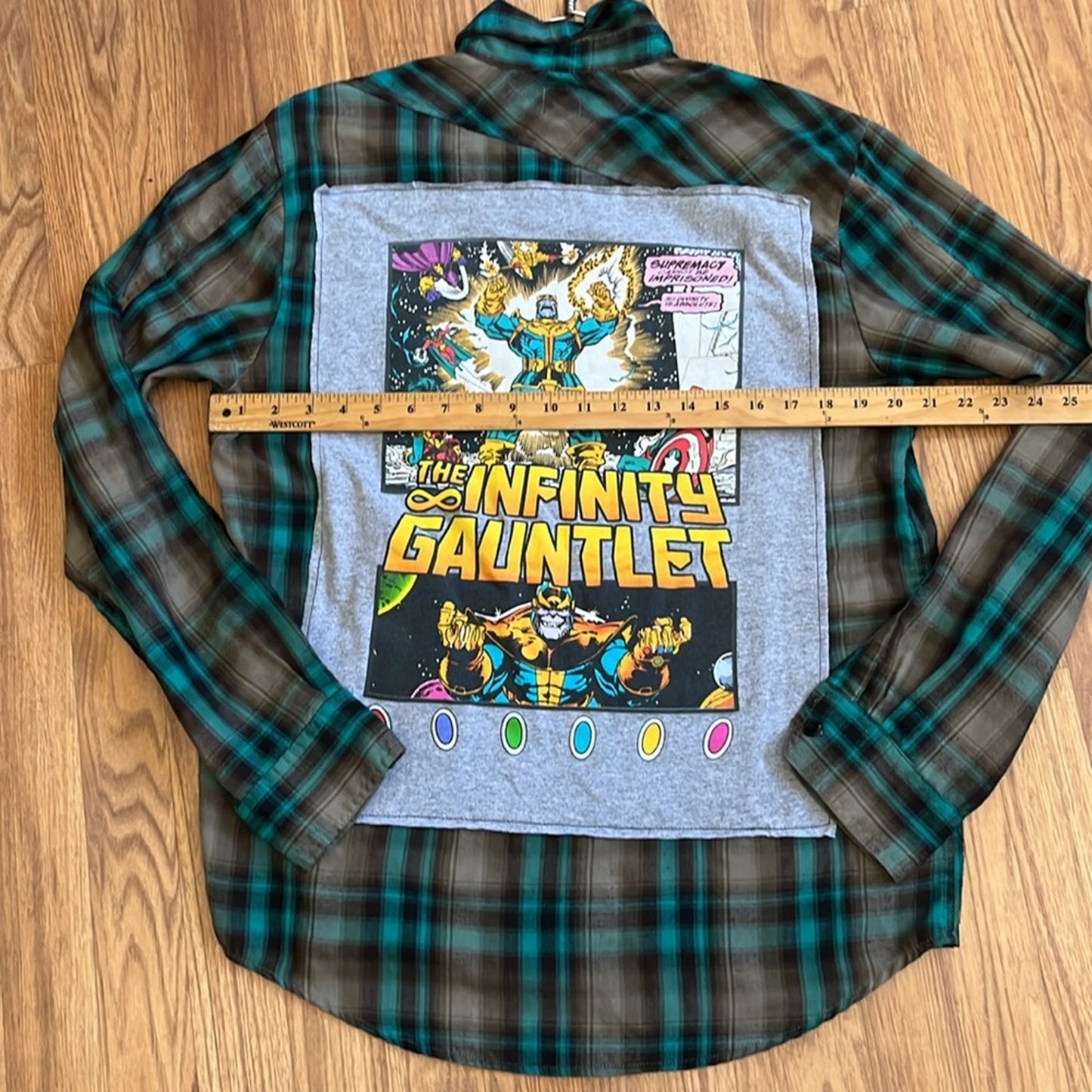 The Infinity Gauntlet Guardians of the Galaxy Flannel Shirt unisex Medium M