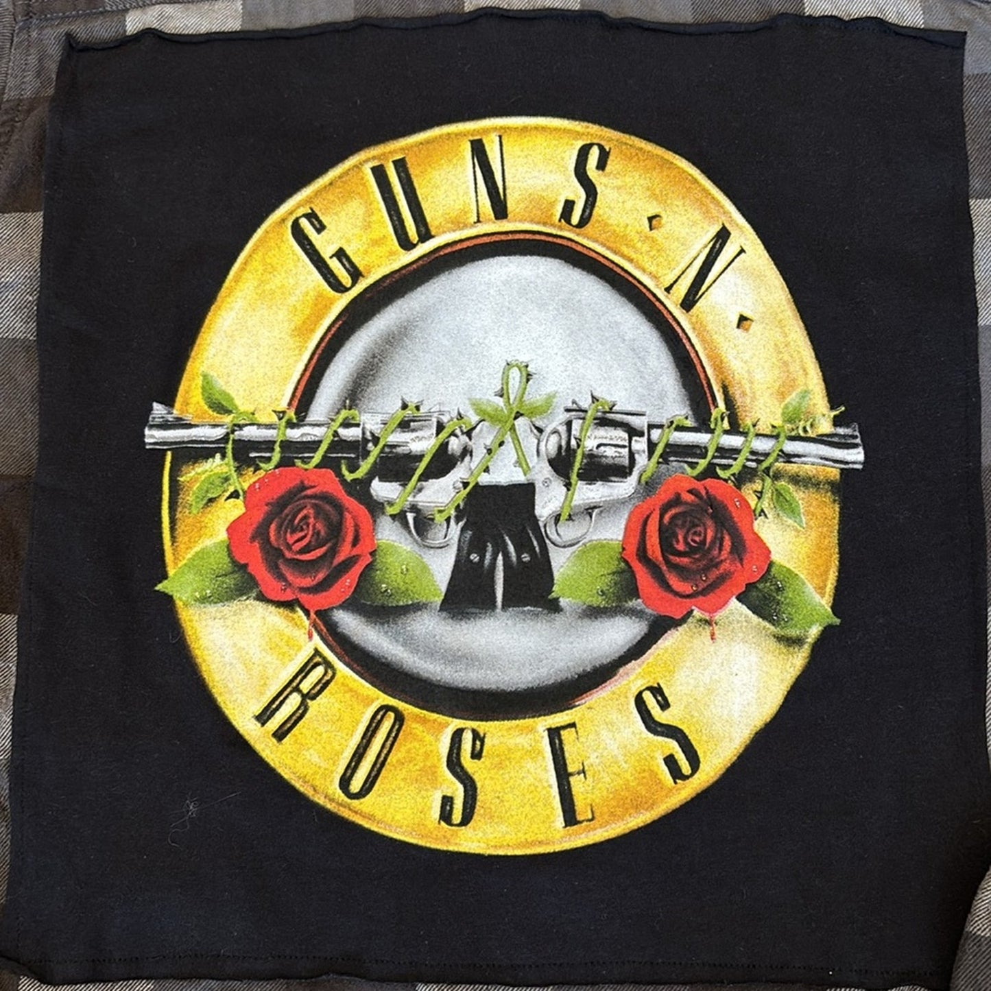 Guns N Roses upcycled Flannel Shirt unisex size Small