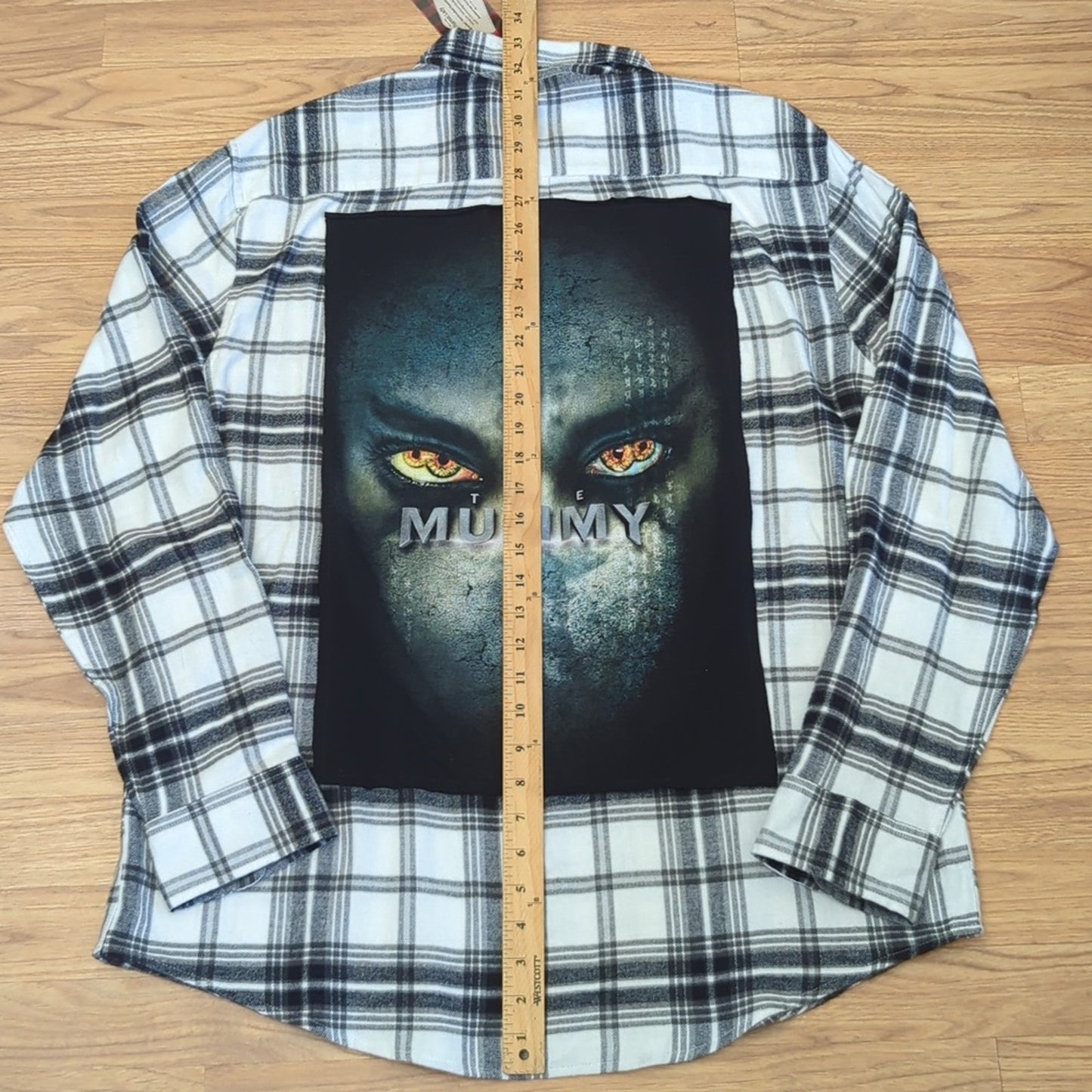 The Mummy Flannel Shirt upcycled one of a kind unisex size large