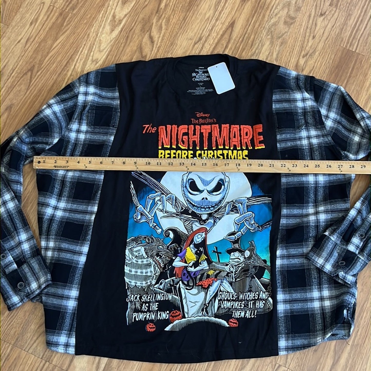 Nightmare before Christmas Flannel Shirt Sweatshirt one size unisex