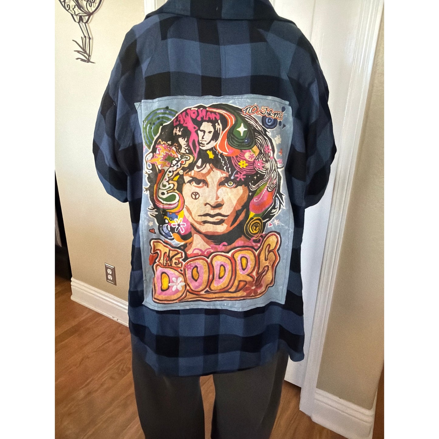 Doors Upcycled Flannel ShirtSize XL X-Large Handmade