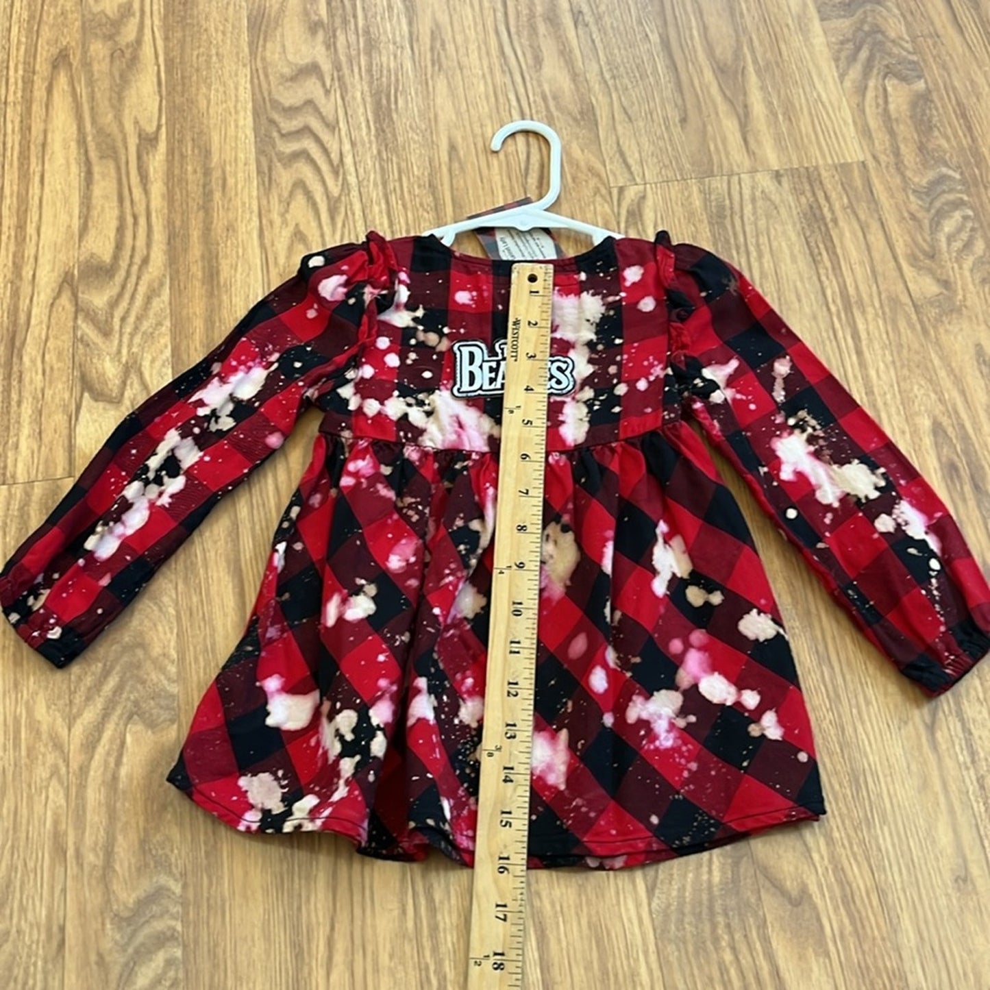 The Beatles Bleaches Flannel Dress upcycled Size 3T