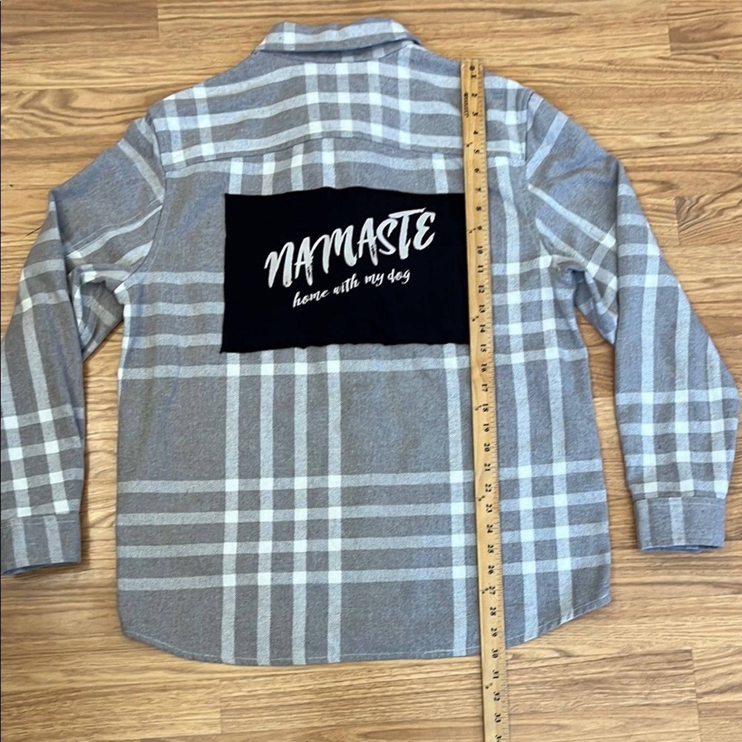Namaste Home with My Dog Upcycled Flannel Jackets Size Large L