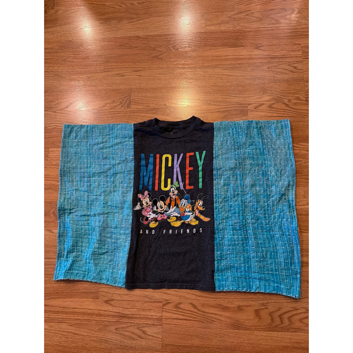 Mickey Mouse Upcycled Kantha Tunic Top Shirt OS Handmade