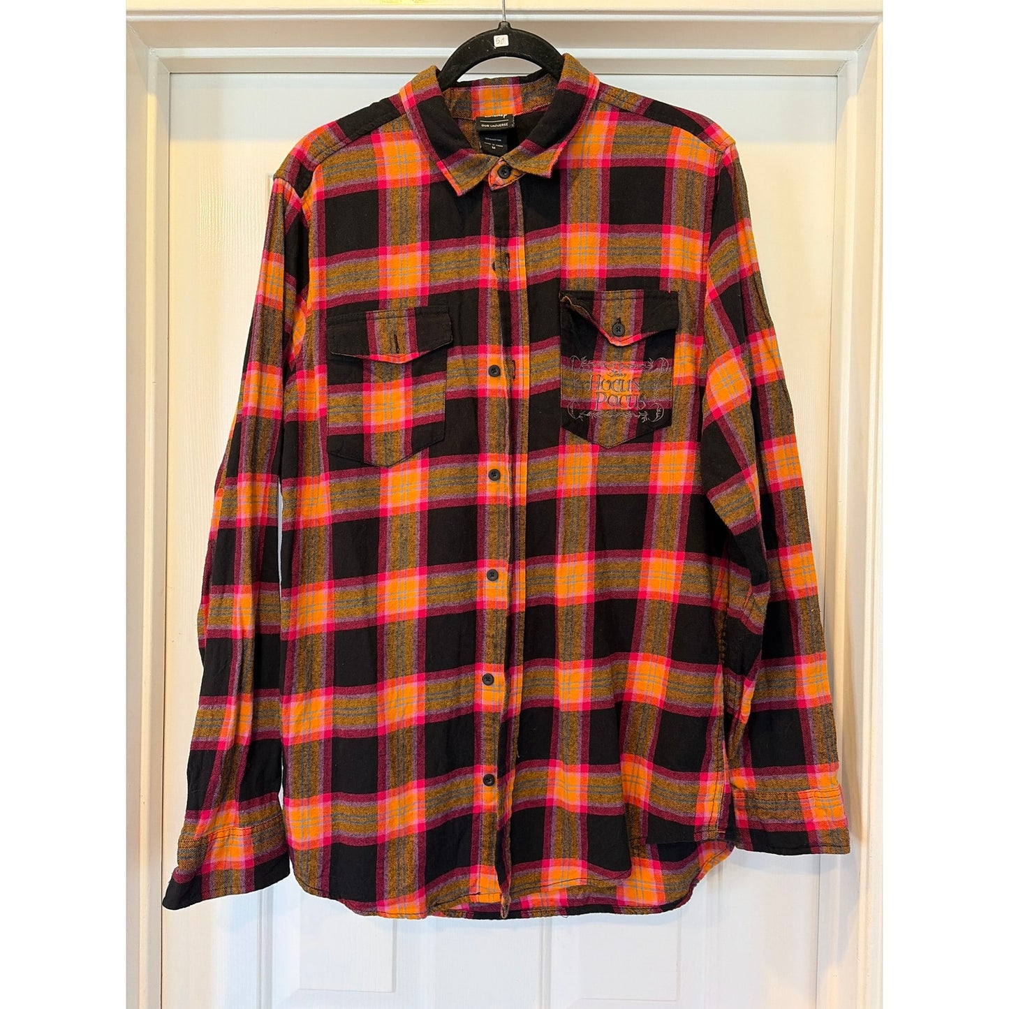 Disney Hocus Pocus Halloween Upcycled Flannel Shirt M