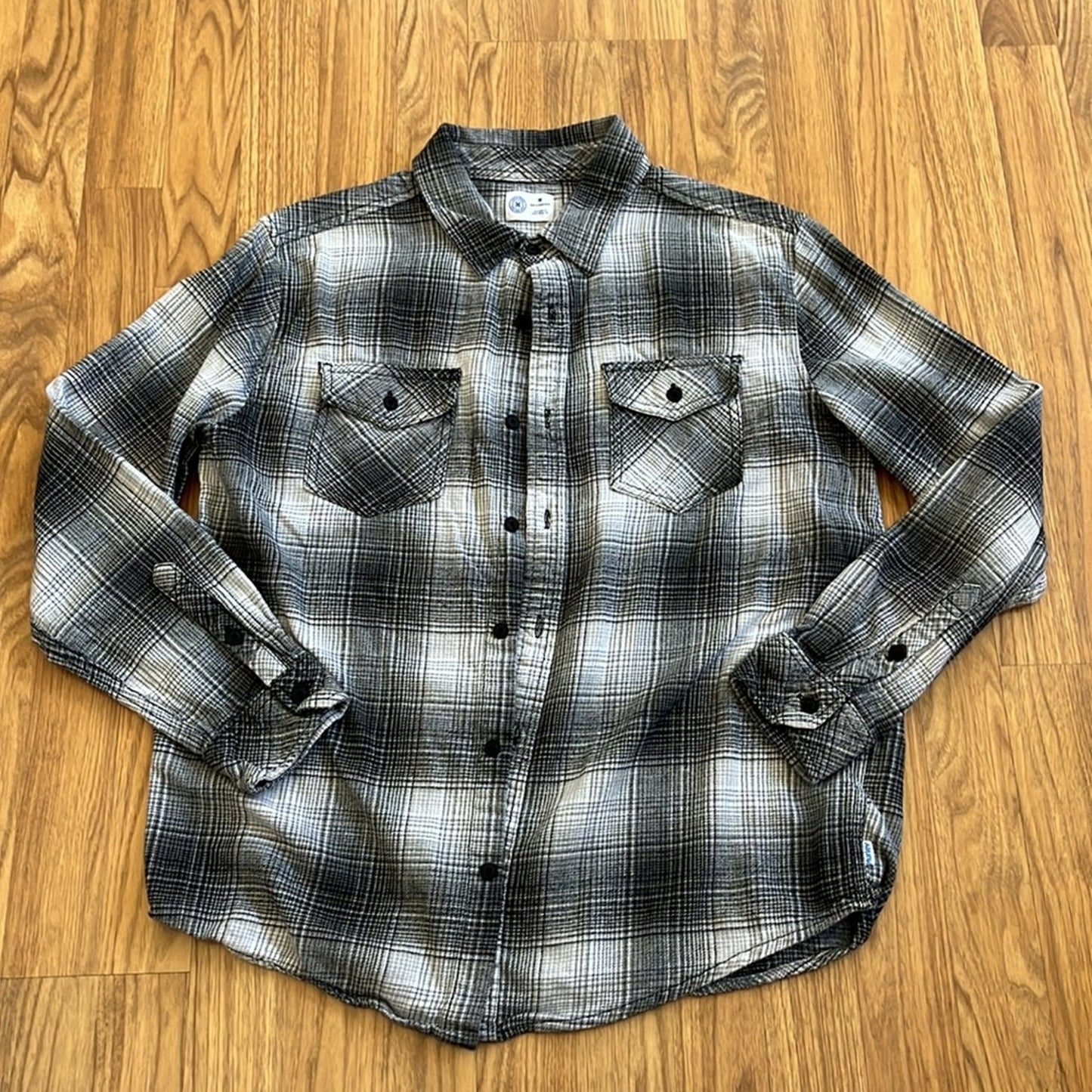 David Bowie Flannel Shirt upcycled unisex Size Medium M