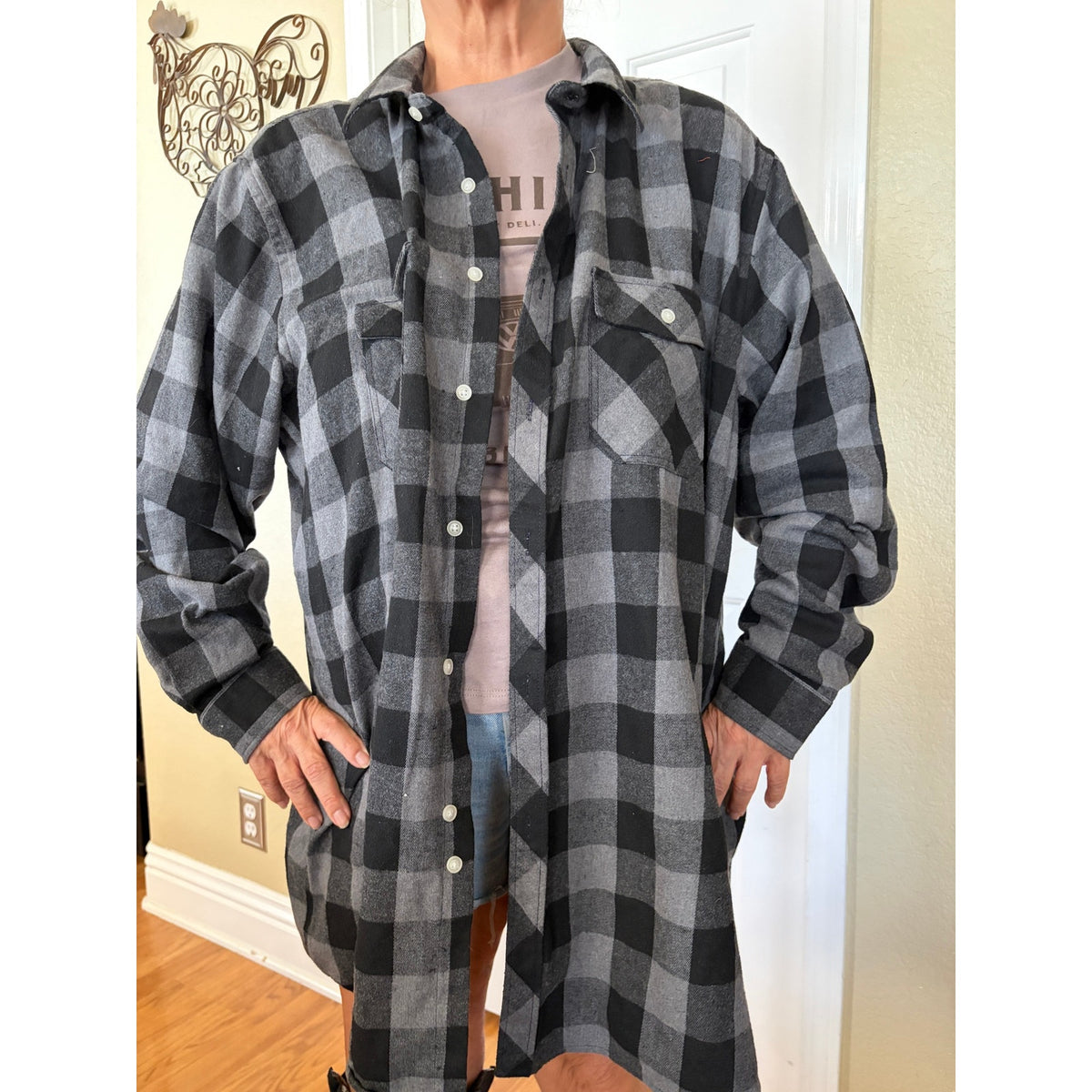 LA Rams NFL Upcycled Flannel Shirt Unisex Size 3XL