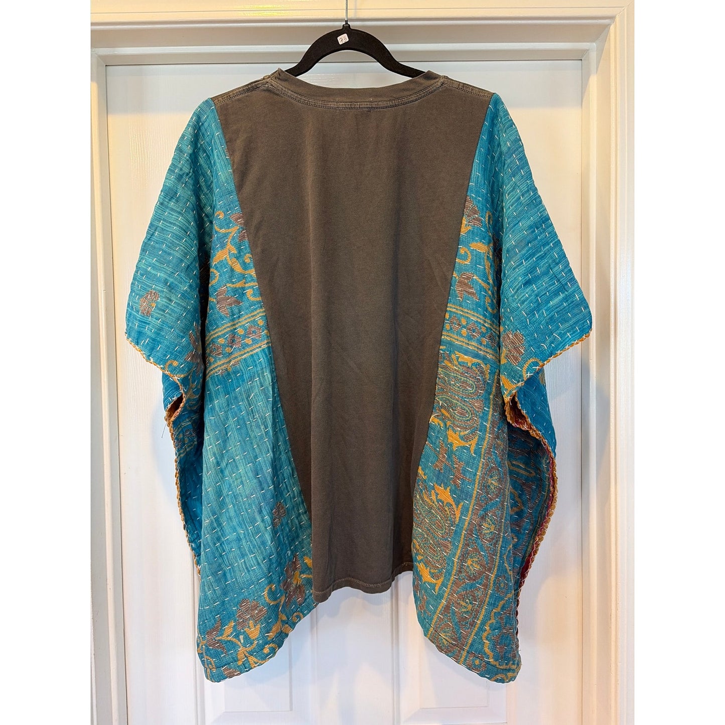 Mystic Vibes Upcycled Kantha Tunic Top Shirt OS Handmade Boho