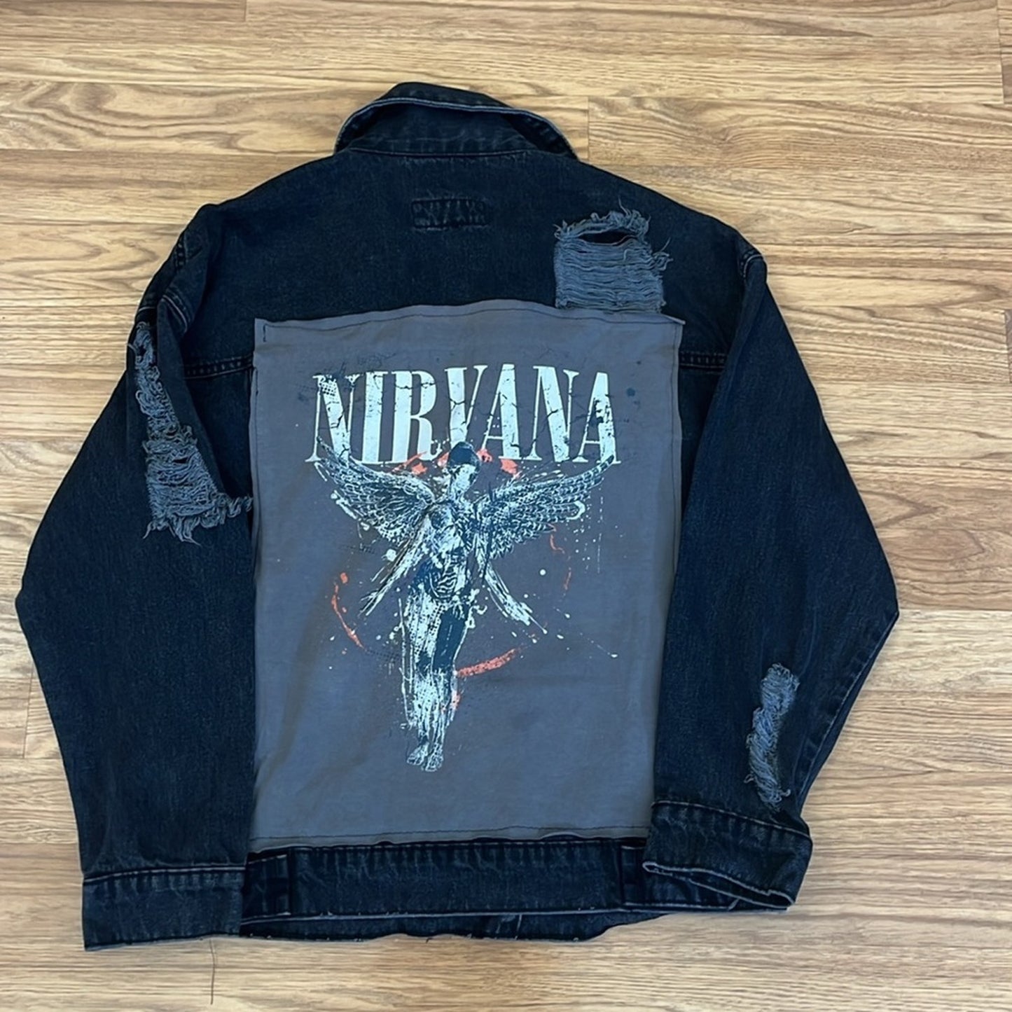 Nirvana Jean Jacket Distressed size x-small XS