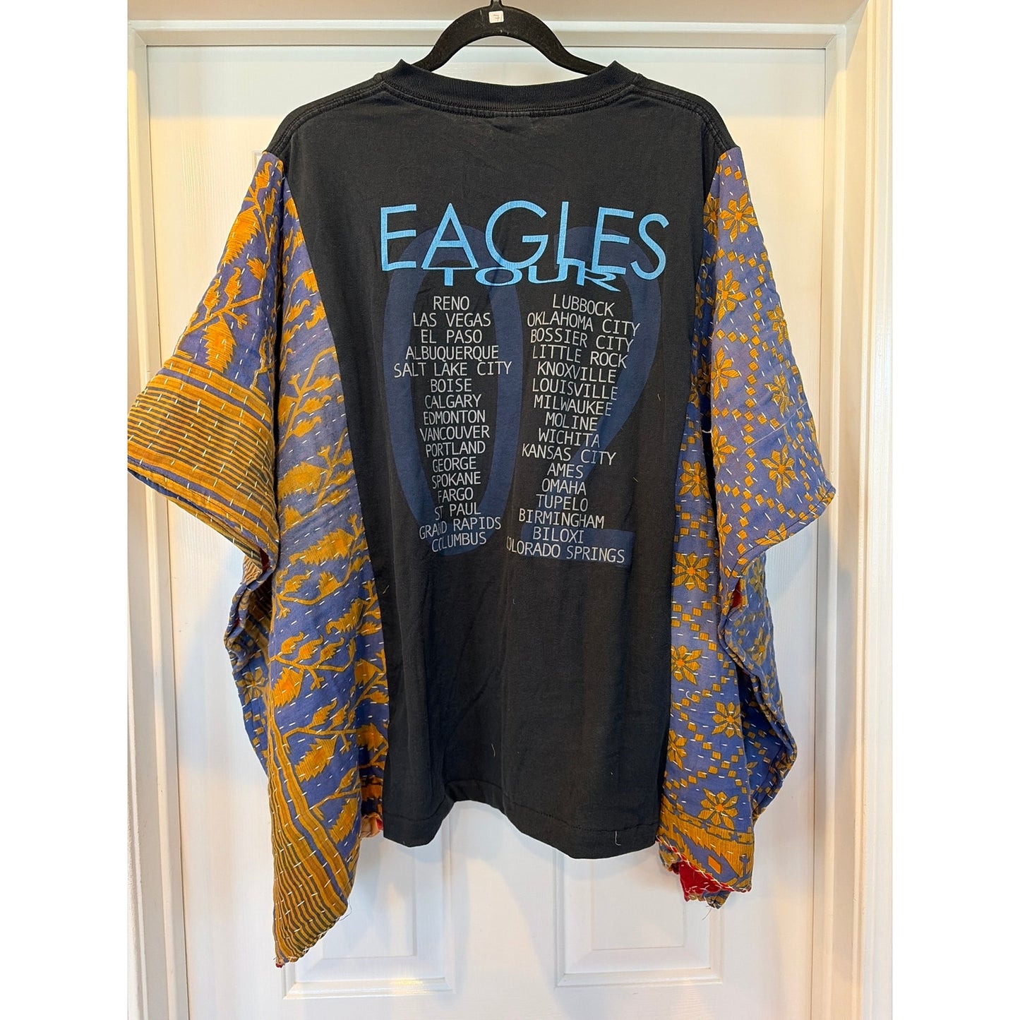 Eagles Upcycled Kantha Tunic Top Shirt OS Handmade Bohemian