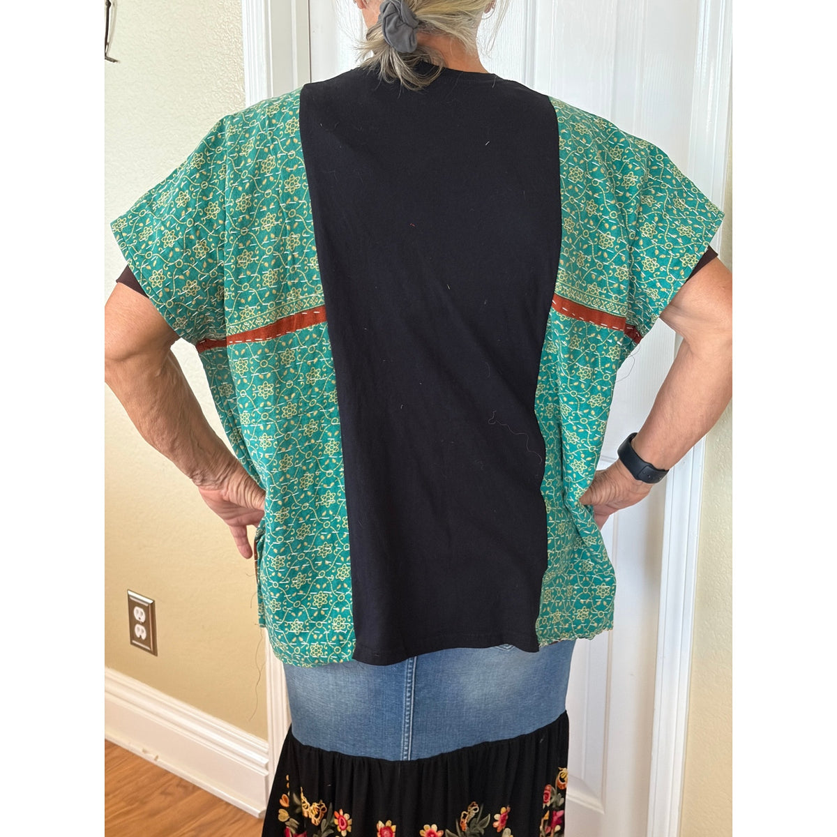 John Mellencamp Upcycled Kantha Tunic Top Shirt OS Handmade Boho