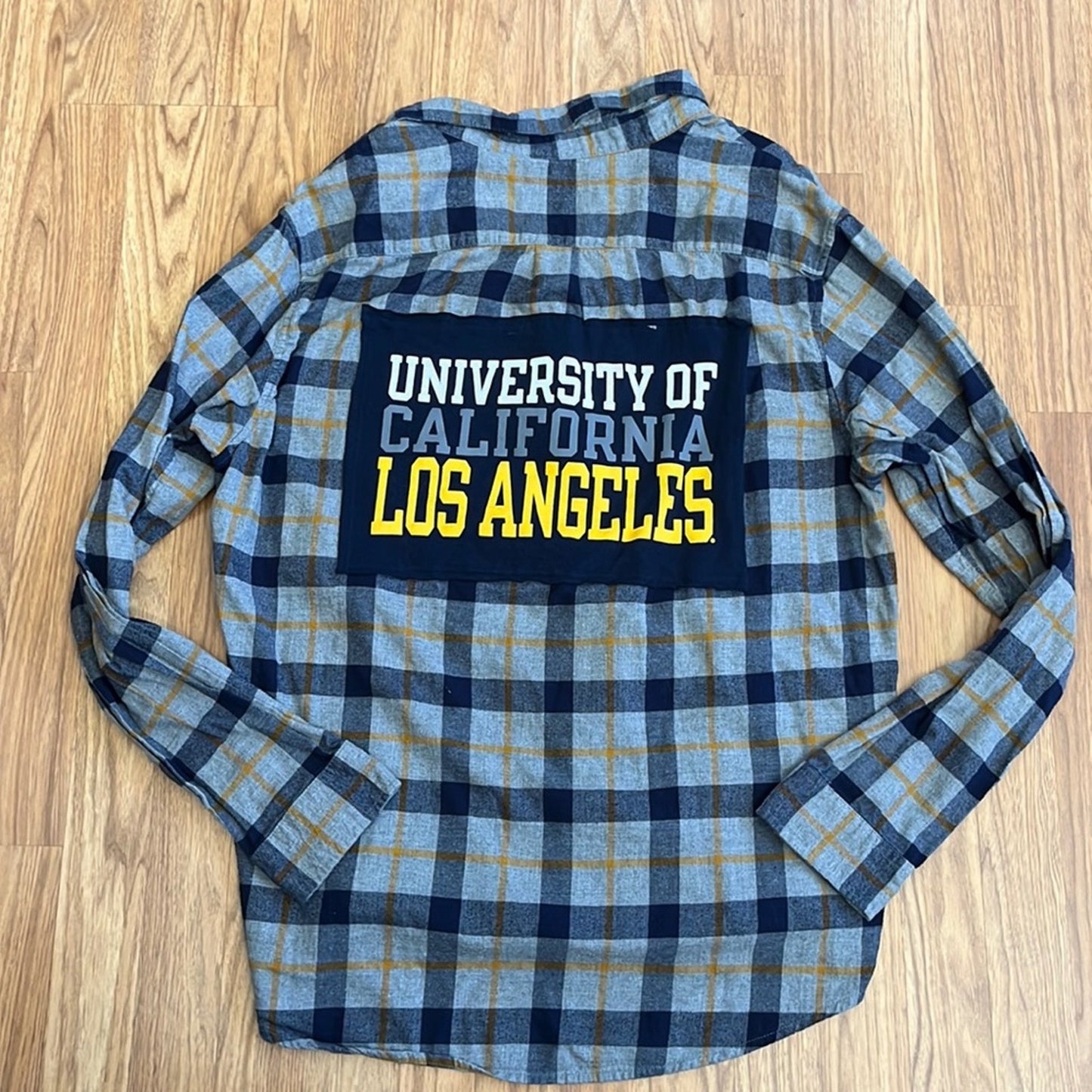 UCLA University of California Los Angeles Flannel Shirt upcycled unisex XL