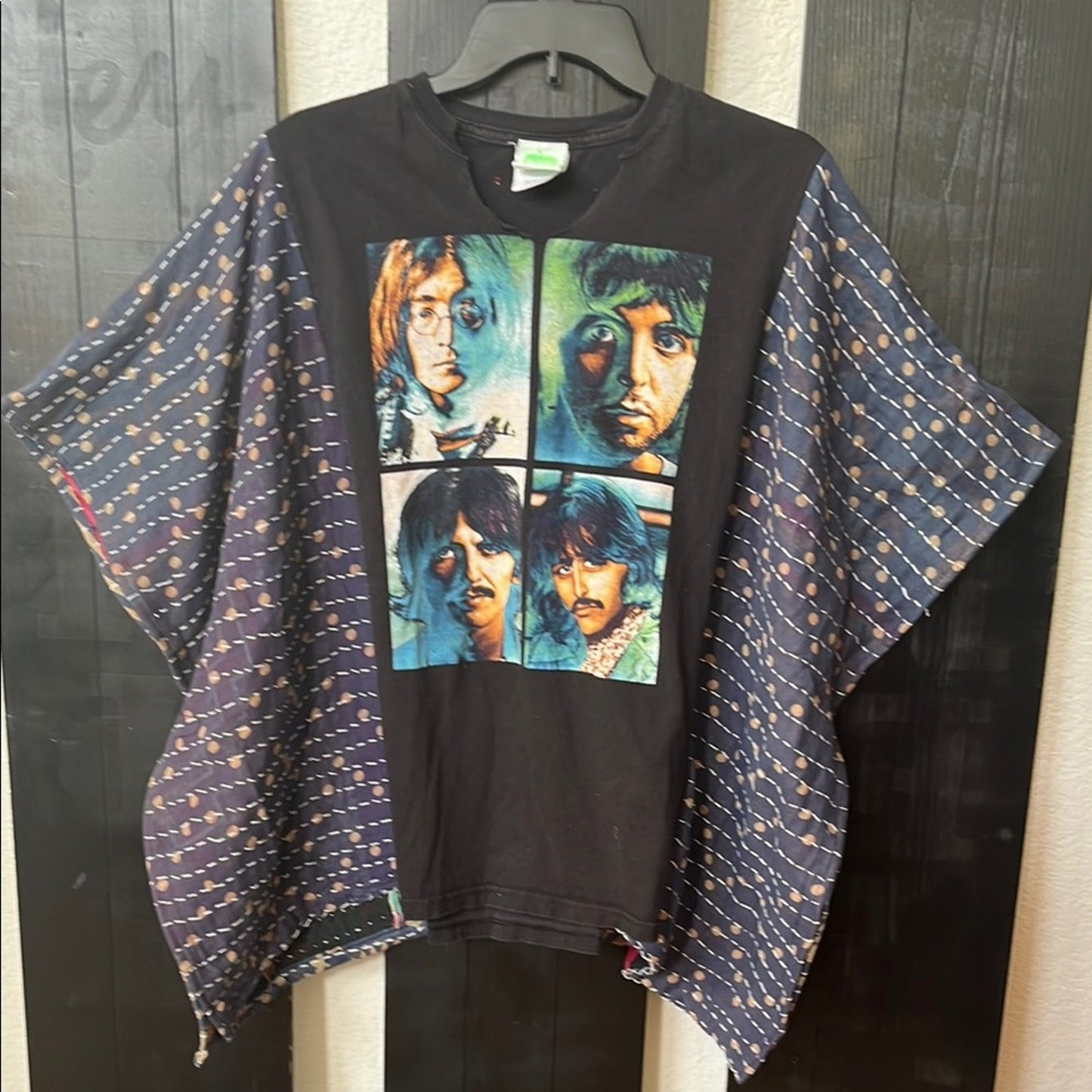 The Beatles Upcycled Kantha Tunic Top Shirt OS Handmade