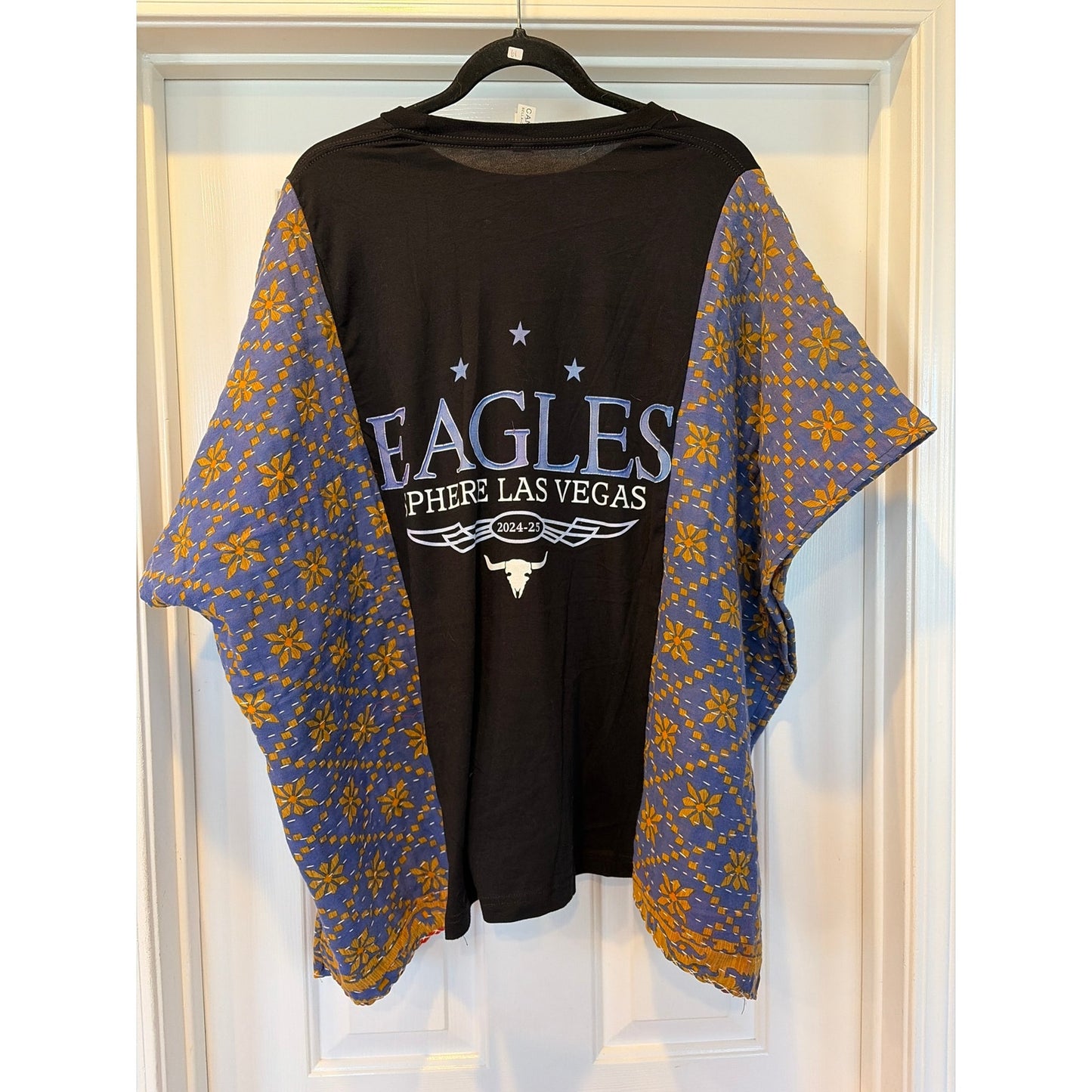 Eagles Upcycled Kantha Tunic Top Shirt OS Handmade Boho