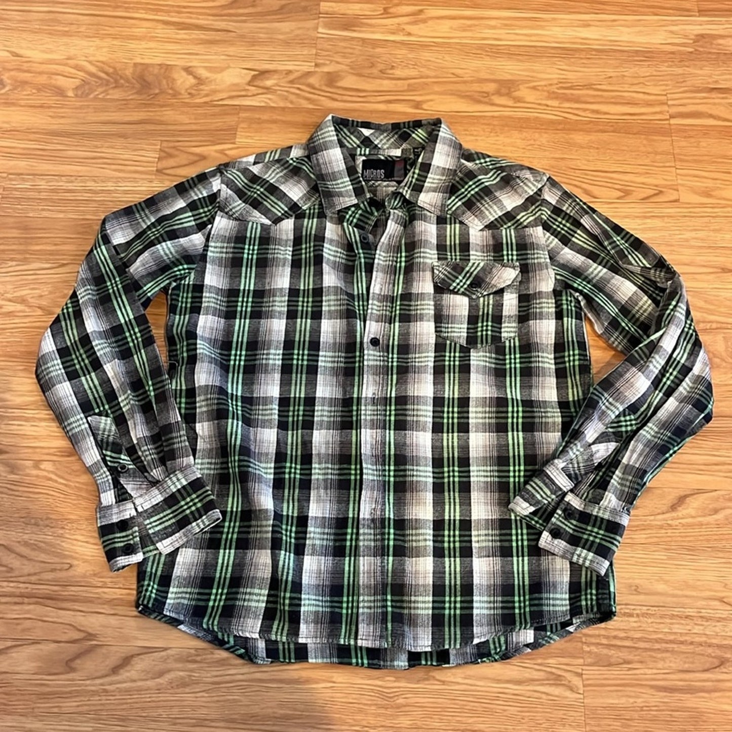 Ice Cube Flannel Shirt upcycled unisex Size Medium M
