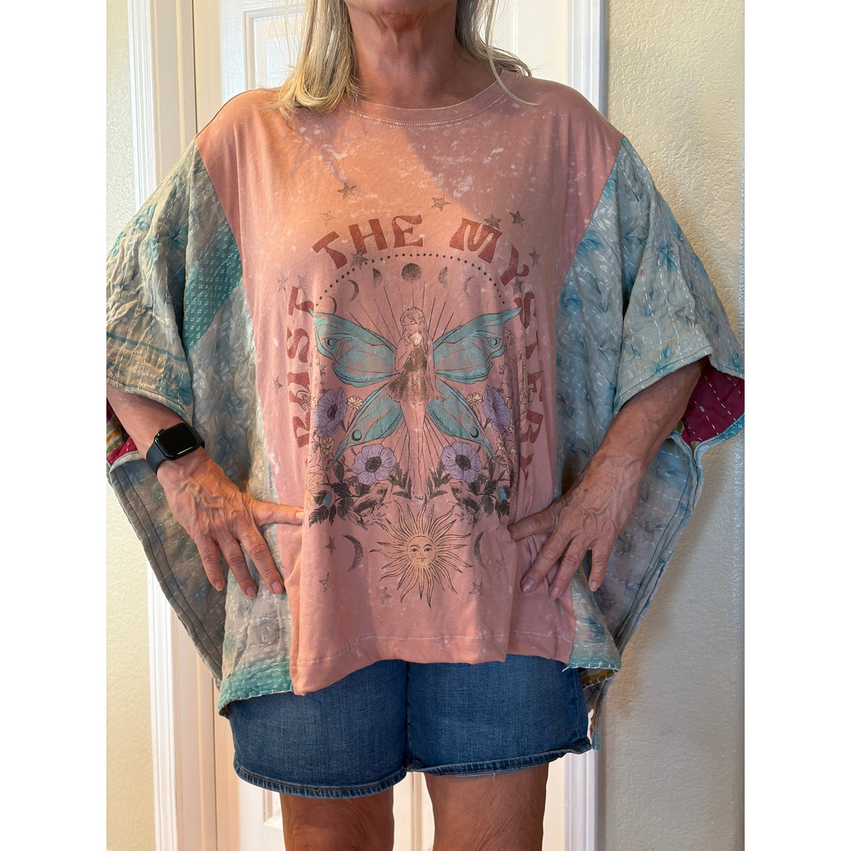 Trust the Mystery Upcycled Kantha Tunoic Top Shirt OS
