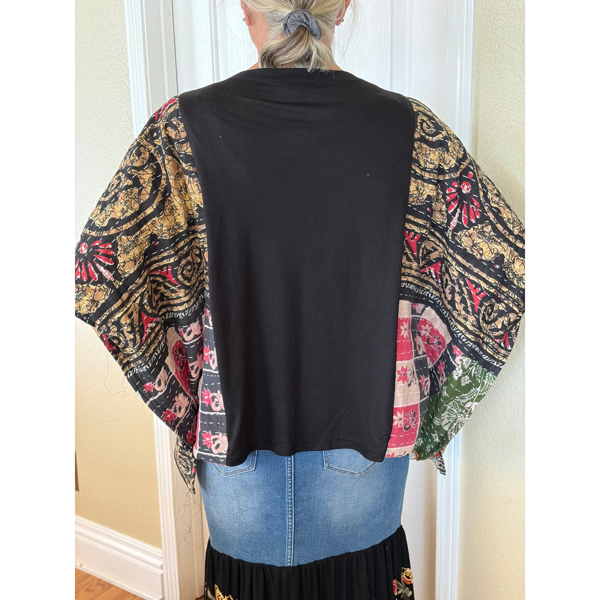 Nightmare Before Christmas Upcycled Kantha Tunic Top Shirt Boho